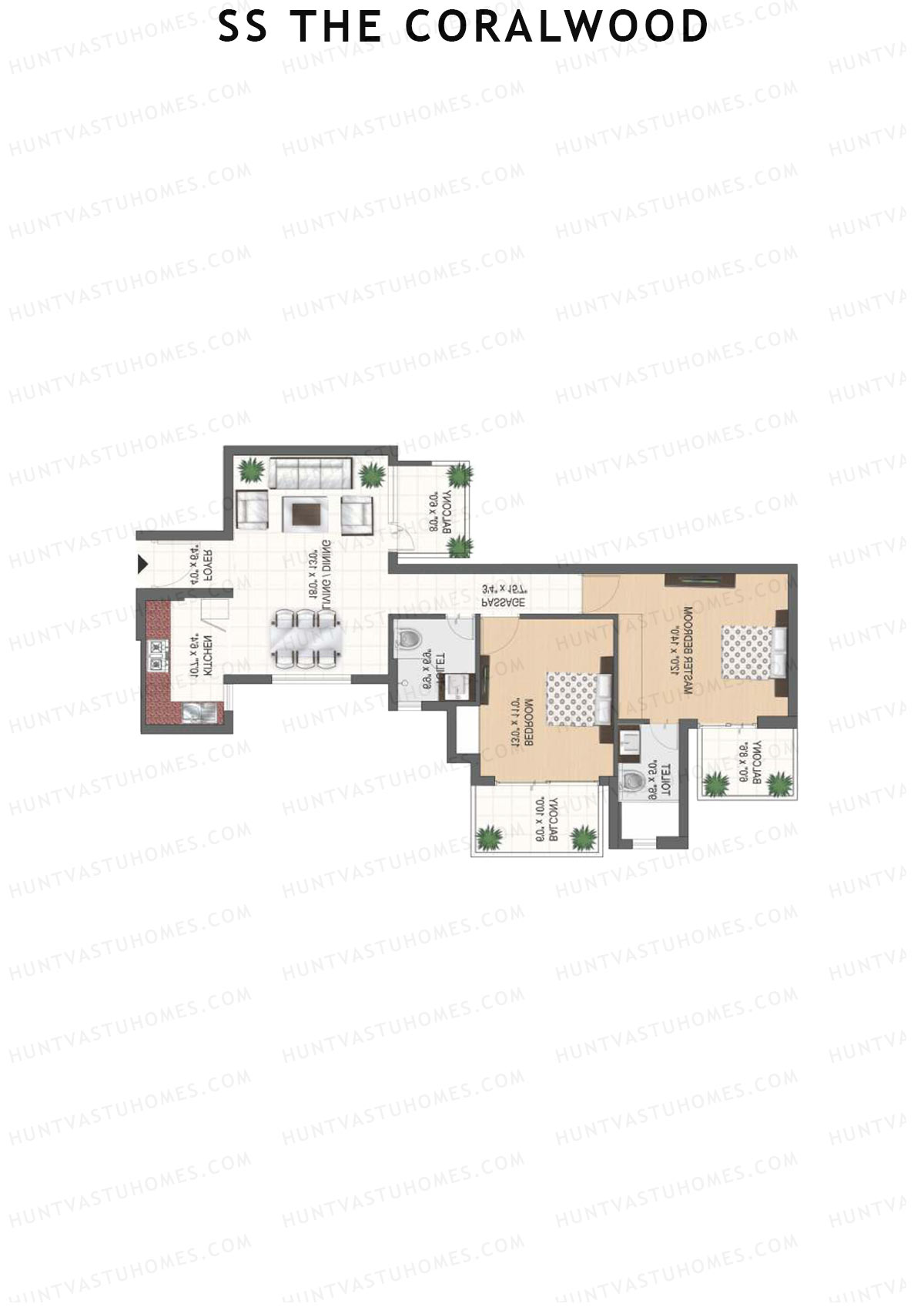 SS The Coralwood Tower J Unit 3 (Type E) Floor Plan