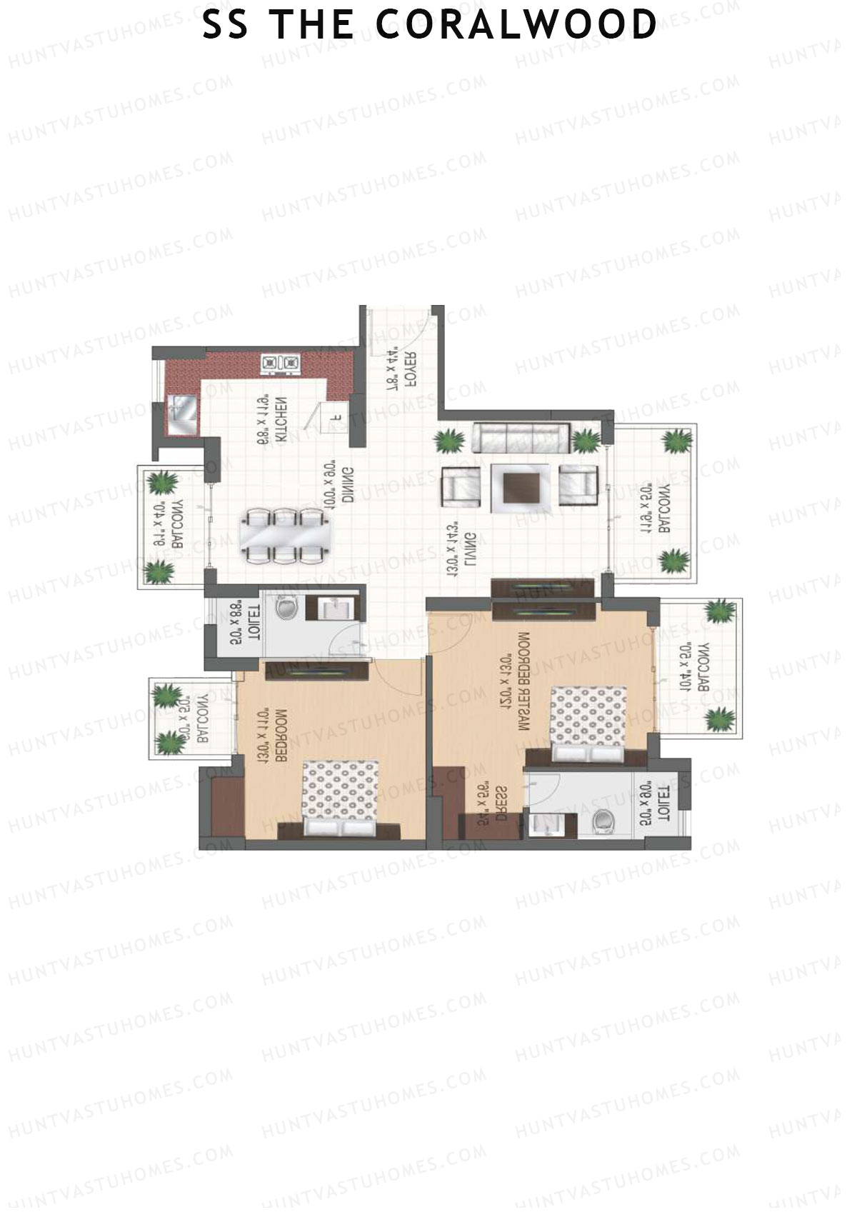 SS The Coralwood Tower J Unit 4 (Type F) Floor Plan