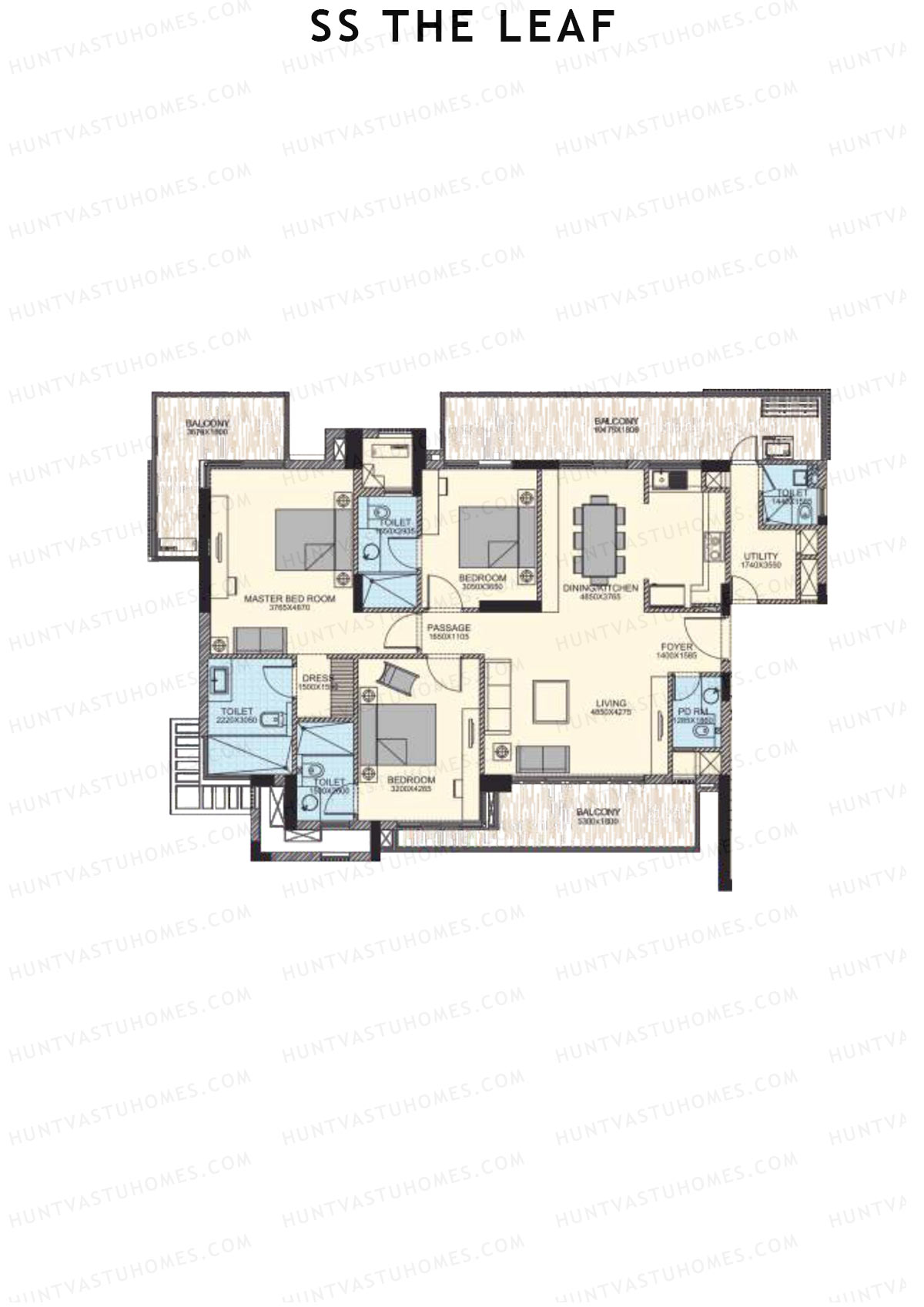 SS The Leaf Tower B8 Unit A Floor Plan