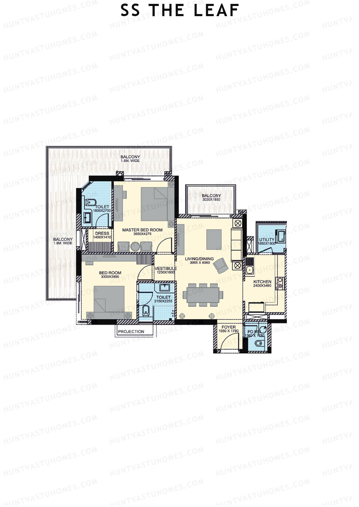 SS The Leaf Tower T1 Unit A Floor Plan