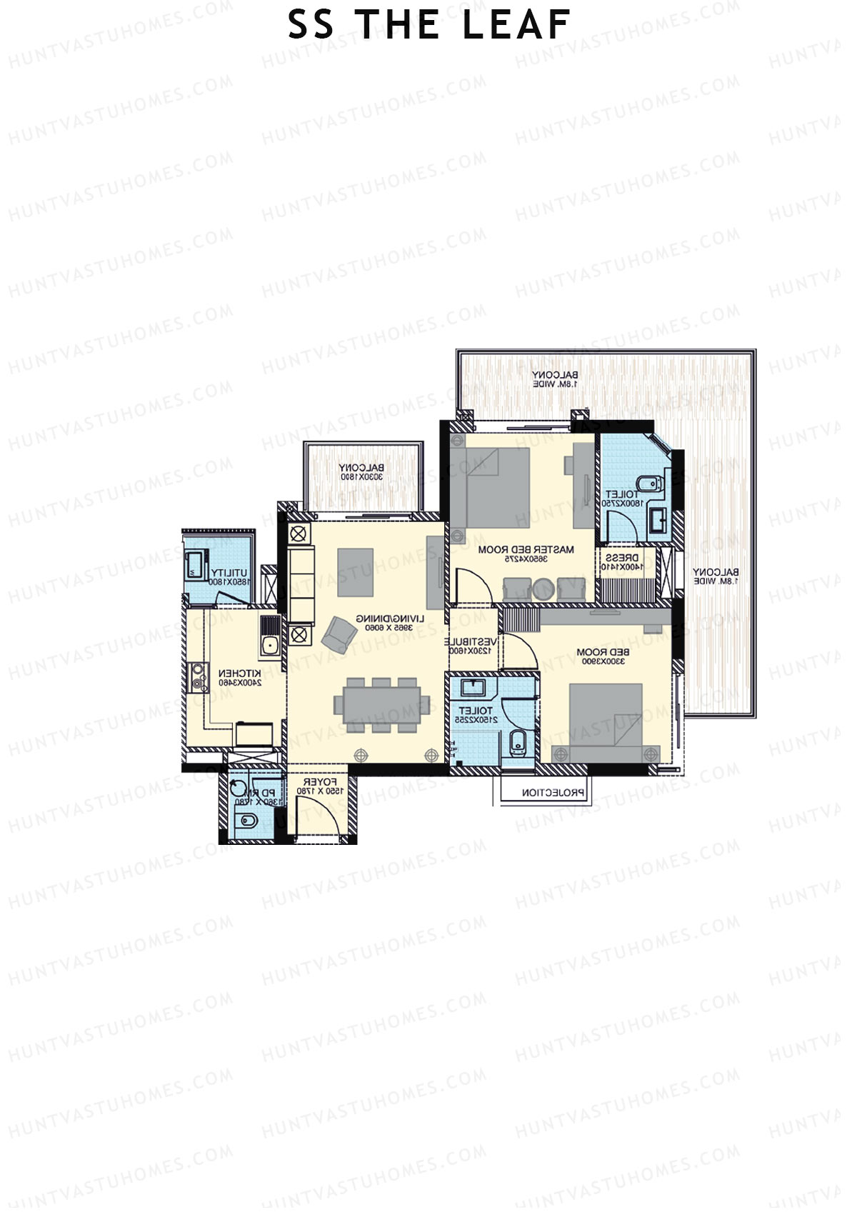 SS The Leaf Tower T1 Unit B Floor Plan