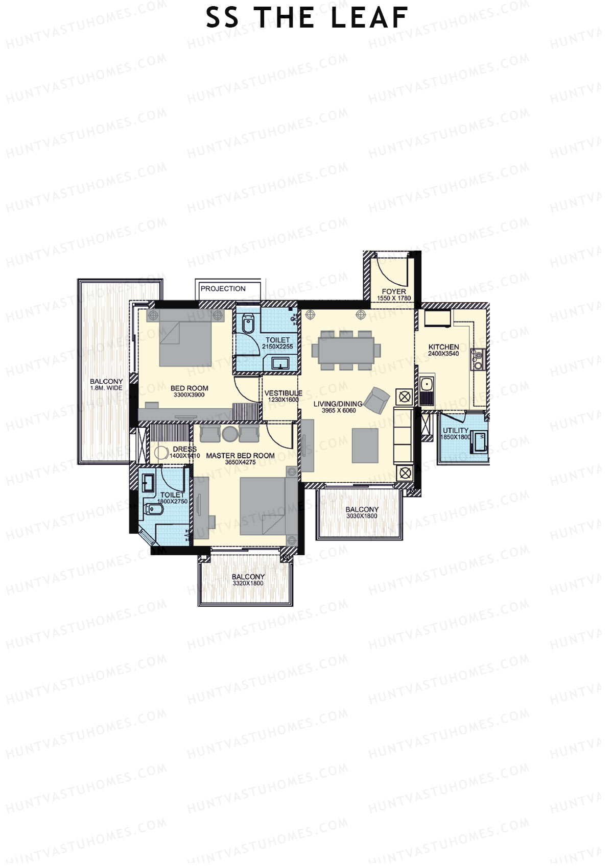 SS The Leaf Tower T1 Unit D Floor Plan