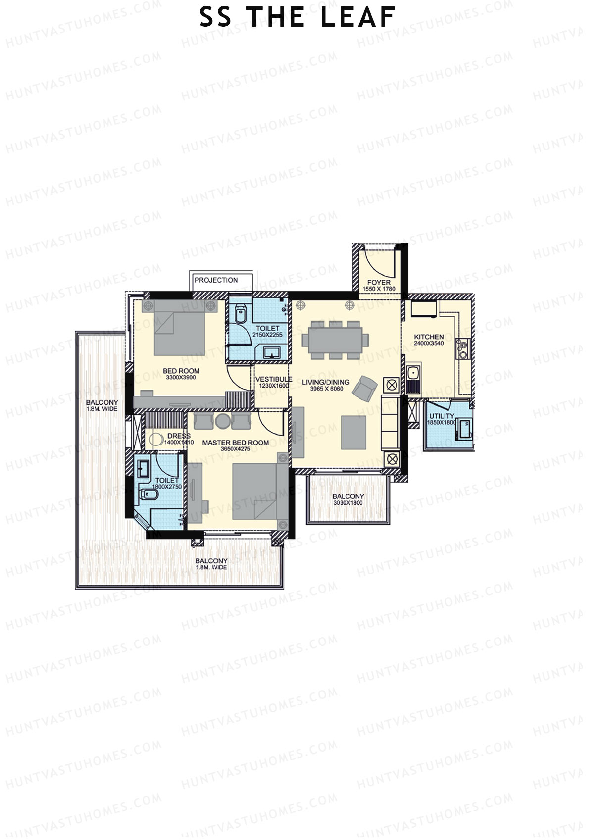 SS The Leaf Tower T1 Unit D Floor Plan