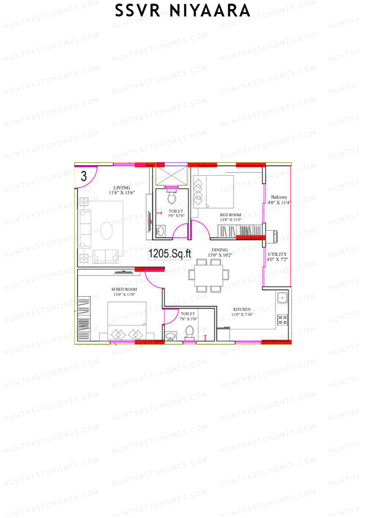 SSVR Niyaara Block A1 Unit 3 Floor Plan