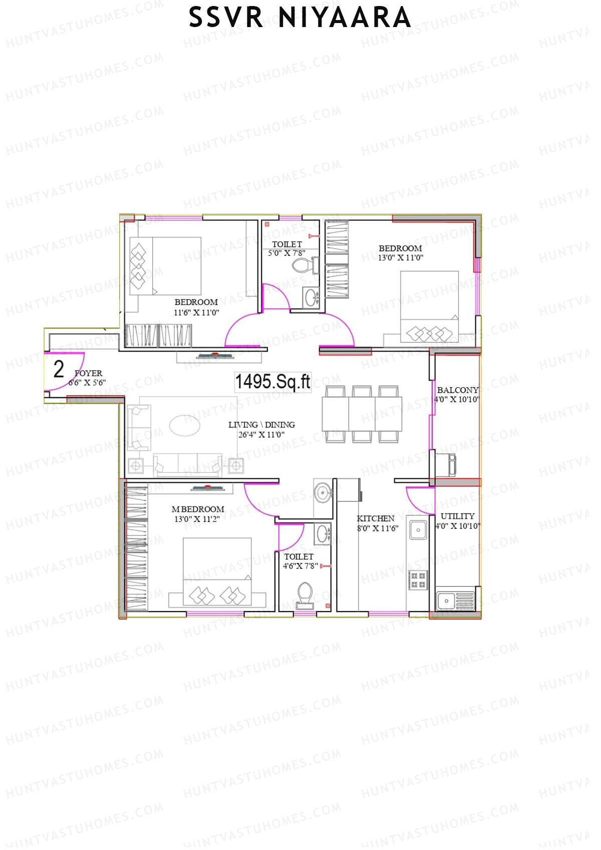 SSVR Niyaara Block B1 Unit 2 Floor Plan