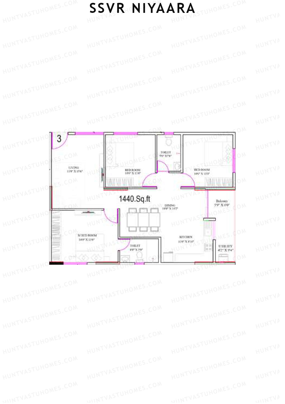 SSVR Niyaara Block B1 Unit 3 Floor Plan