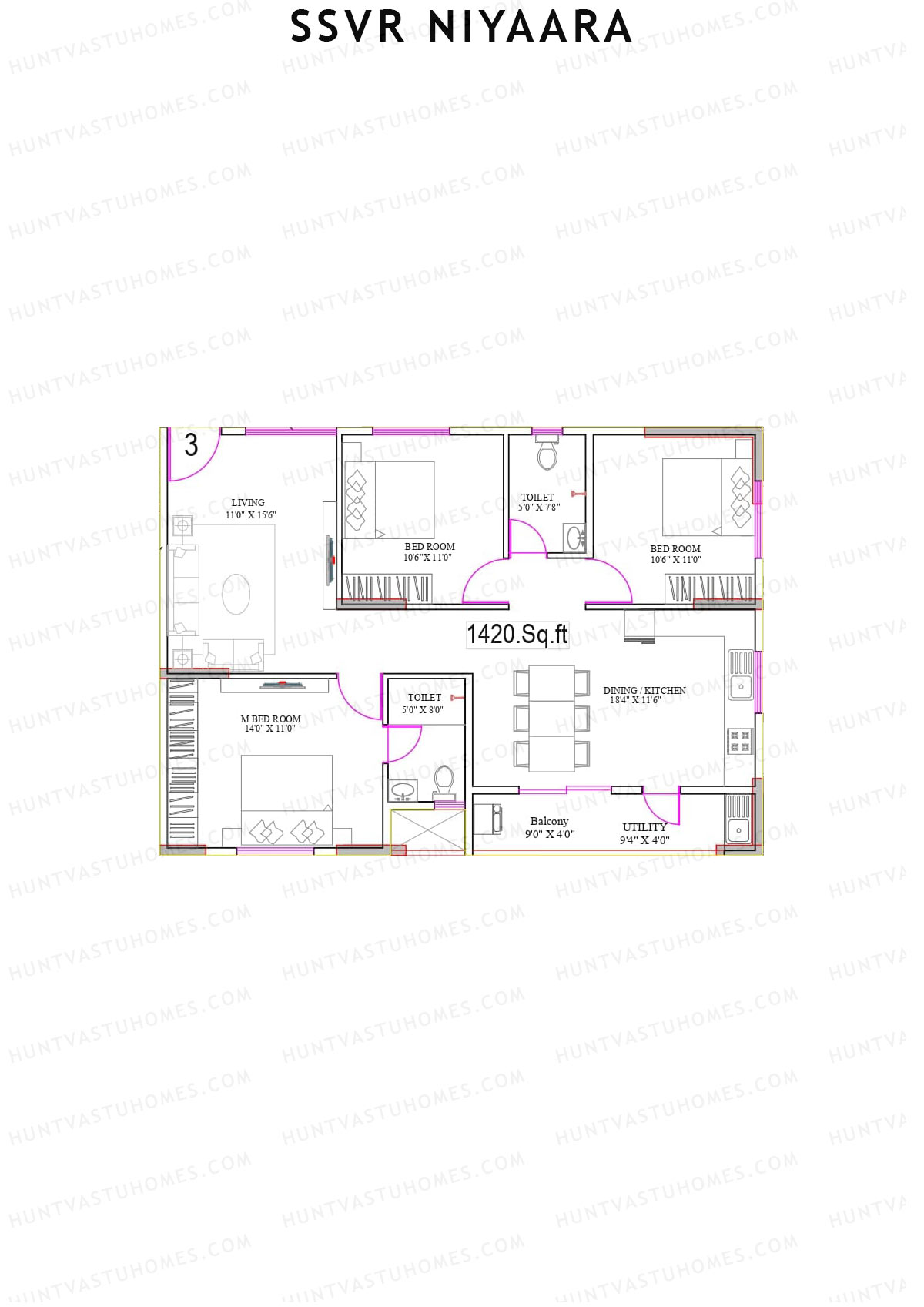 SSVR Niyaara Block B2 Unit 3 Floor Plan