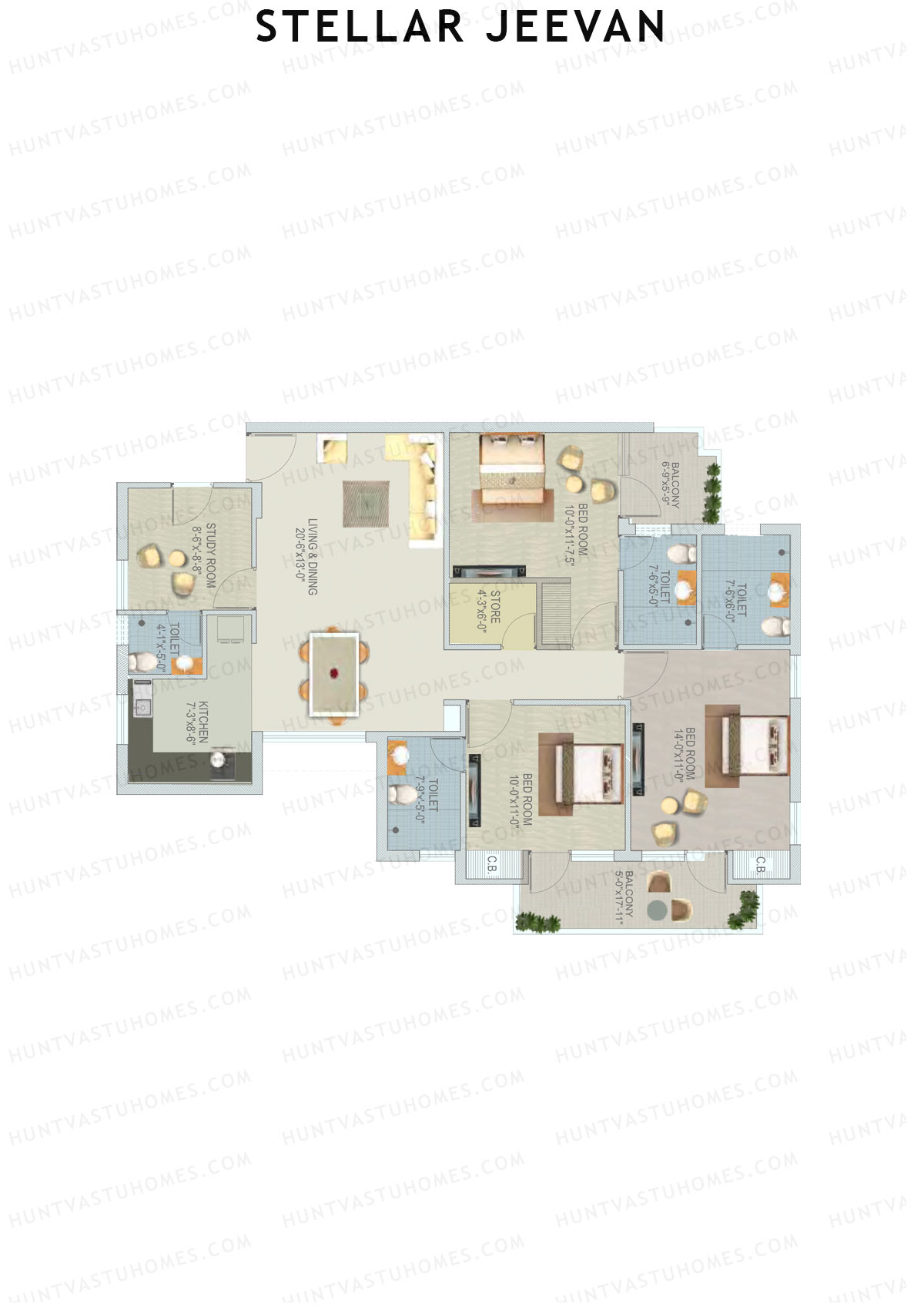 Stellar Jeevan Tower C Unit 2 Floor Plan