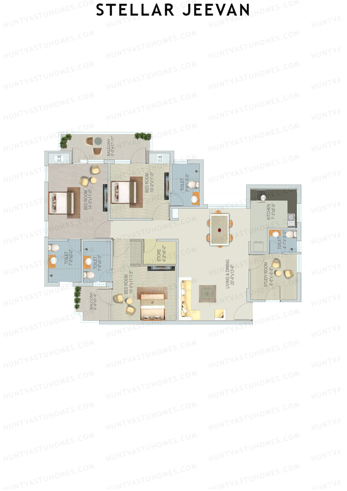 Stellar Jeevan Tower C Unit 6 Floor Plan