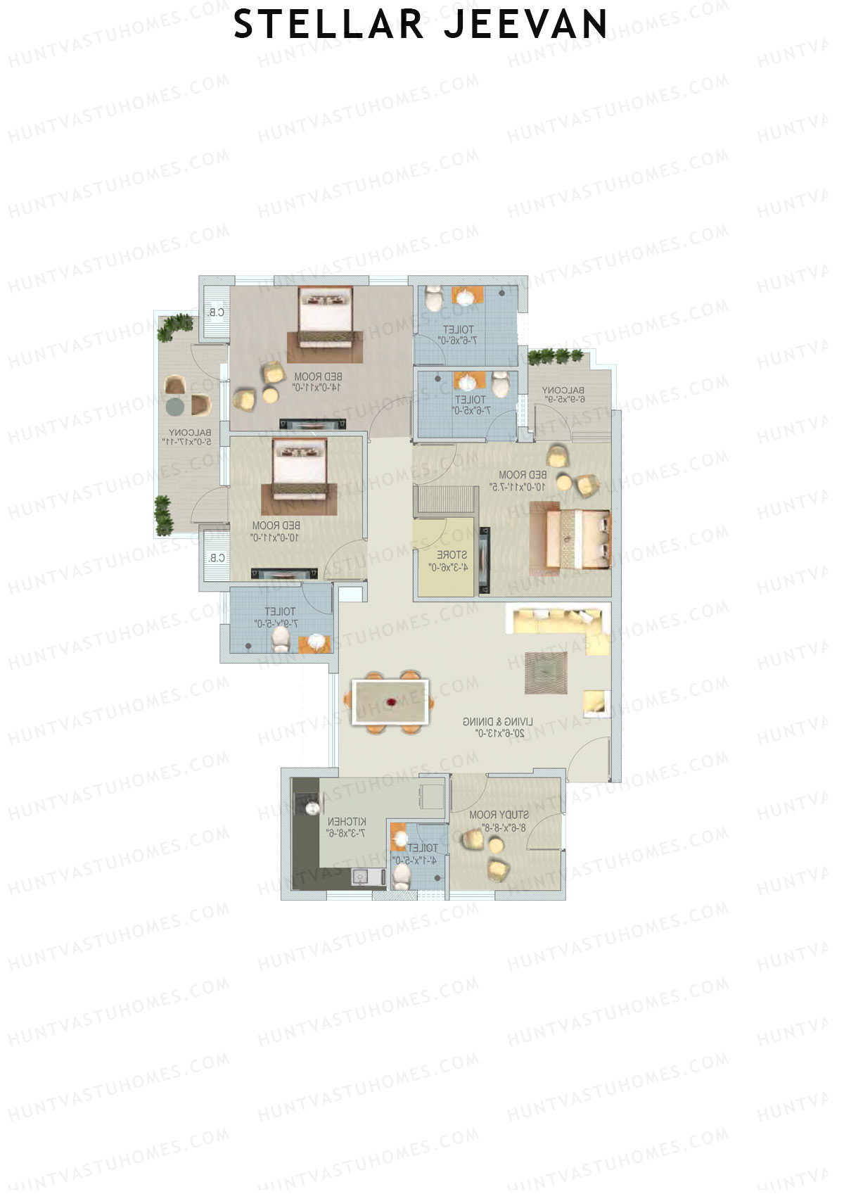 Stellar Jeevan Tower C Unit 7 Floor Plan