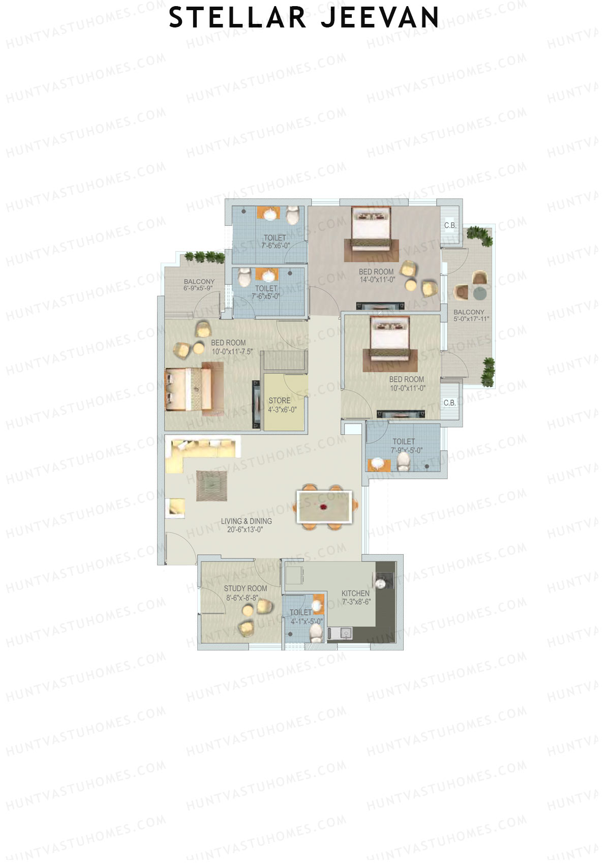 Stellar Jeevan Tower C Unit 8 Floor Plan