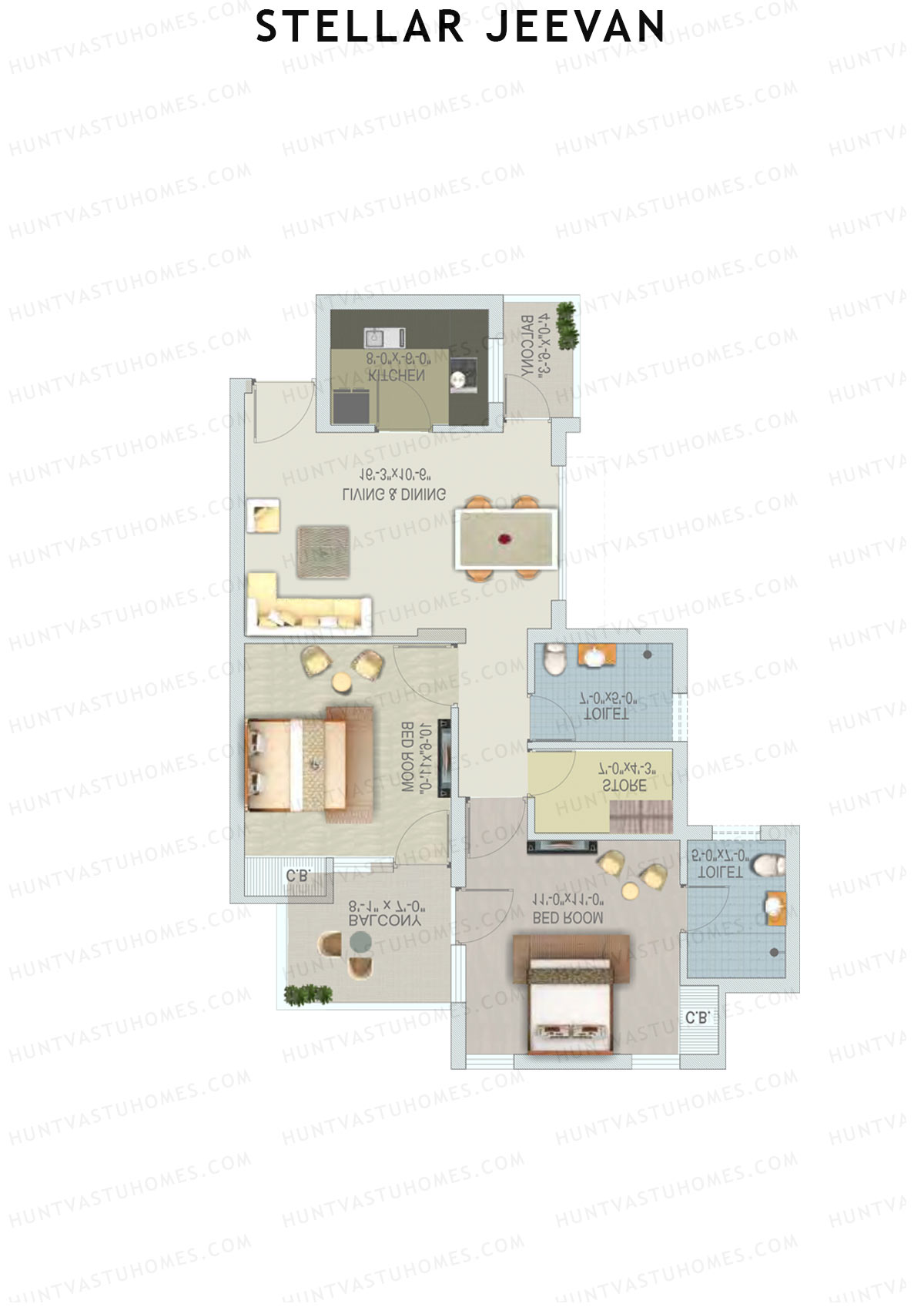 Stellar Jeevan Tower G Unit 3 Floor Plan