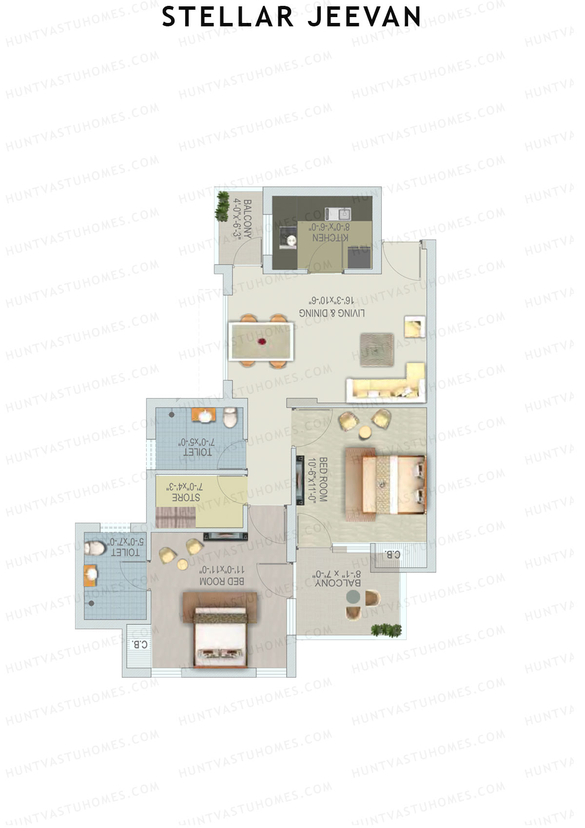 Stellar Jeevan Tower G Unit 4 Floor Plan