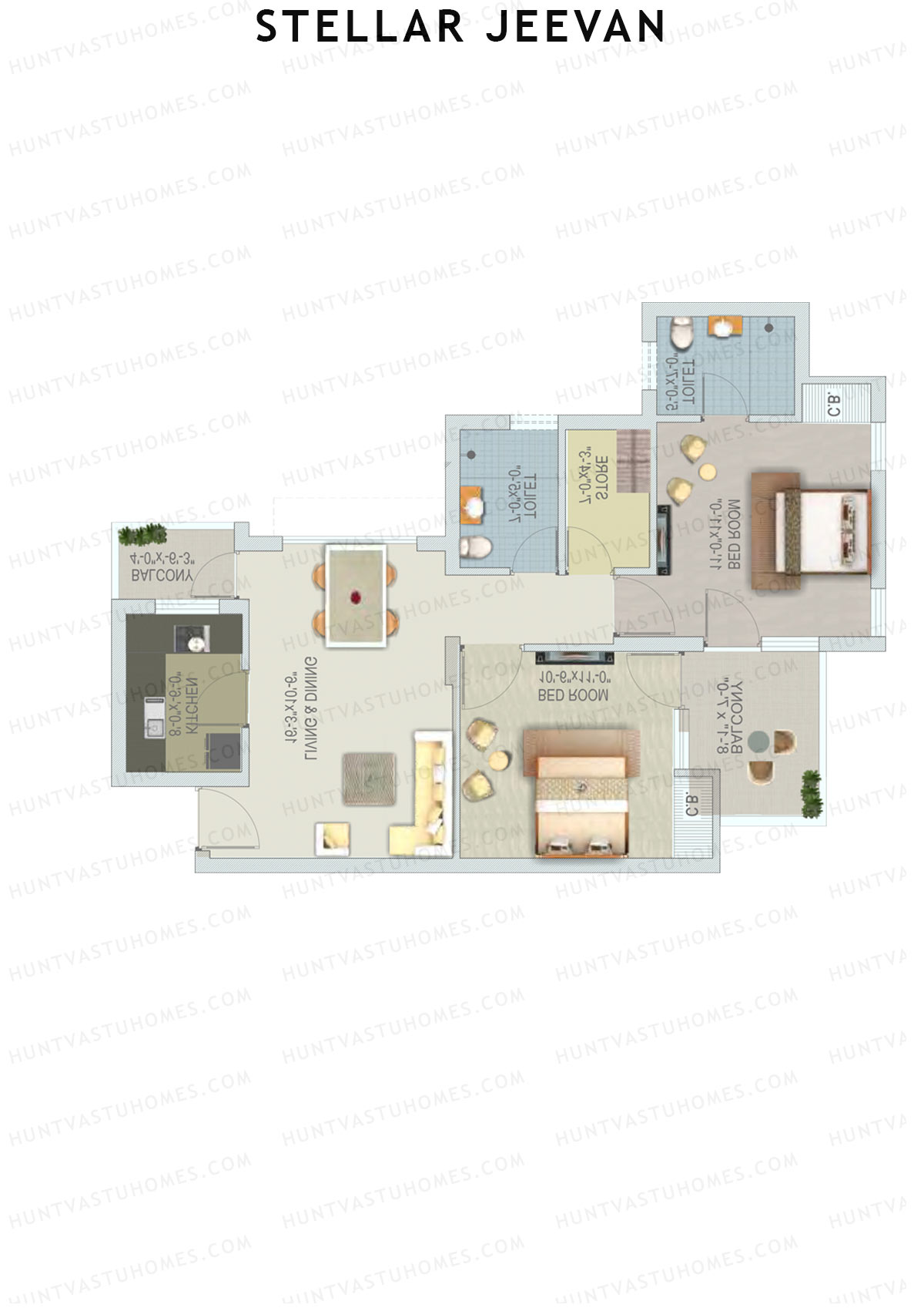 Stellar Jeevan Tower H Unit 1 Floor Plan