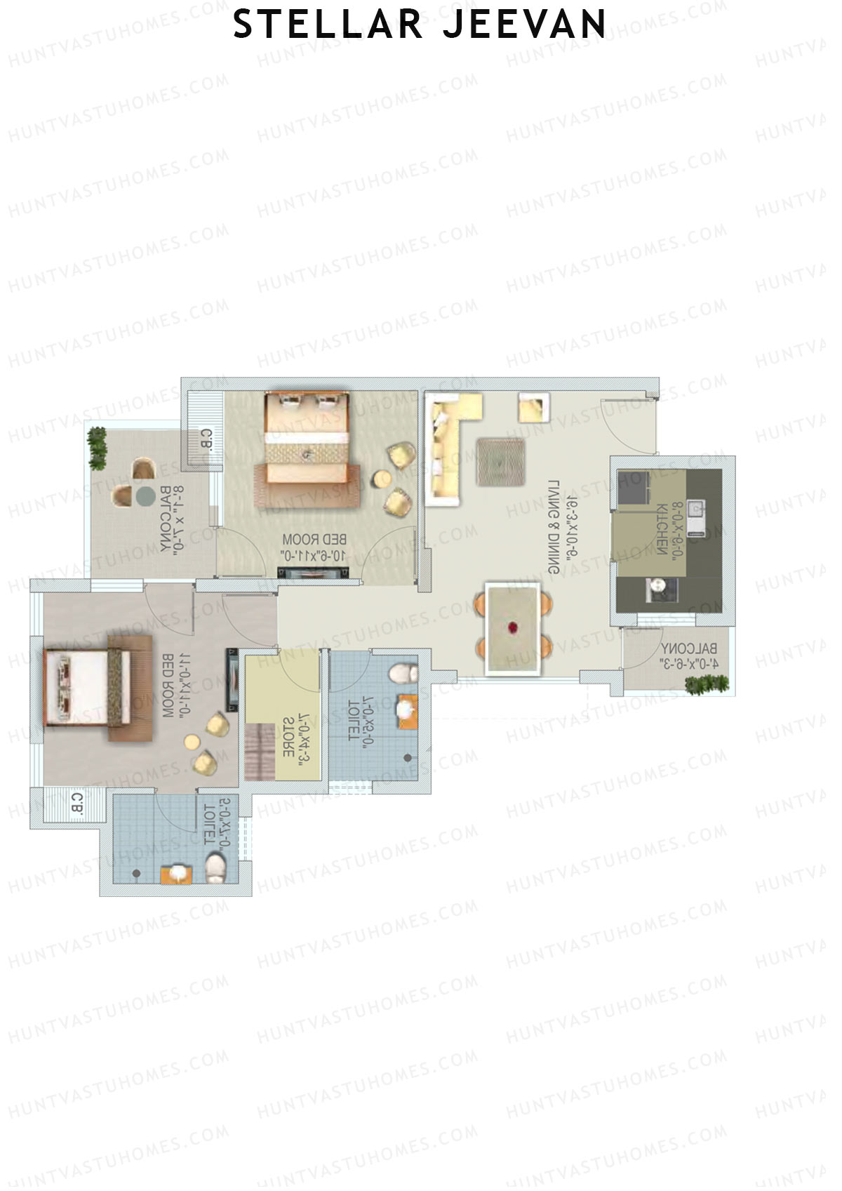 Stellar Jeevan Tower H Unit 5 Floor Plan