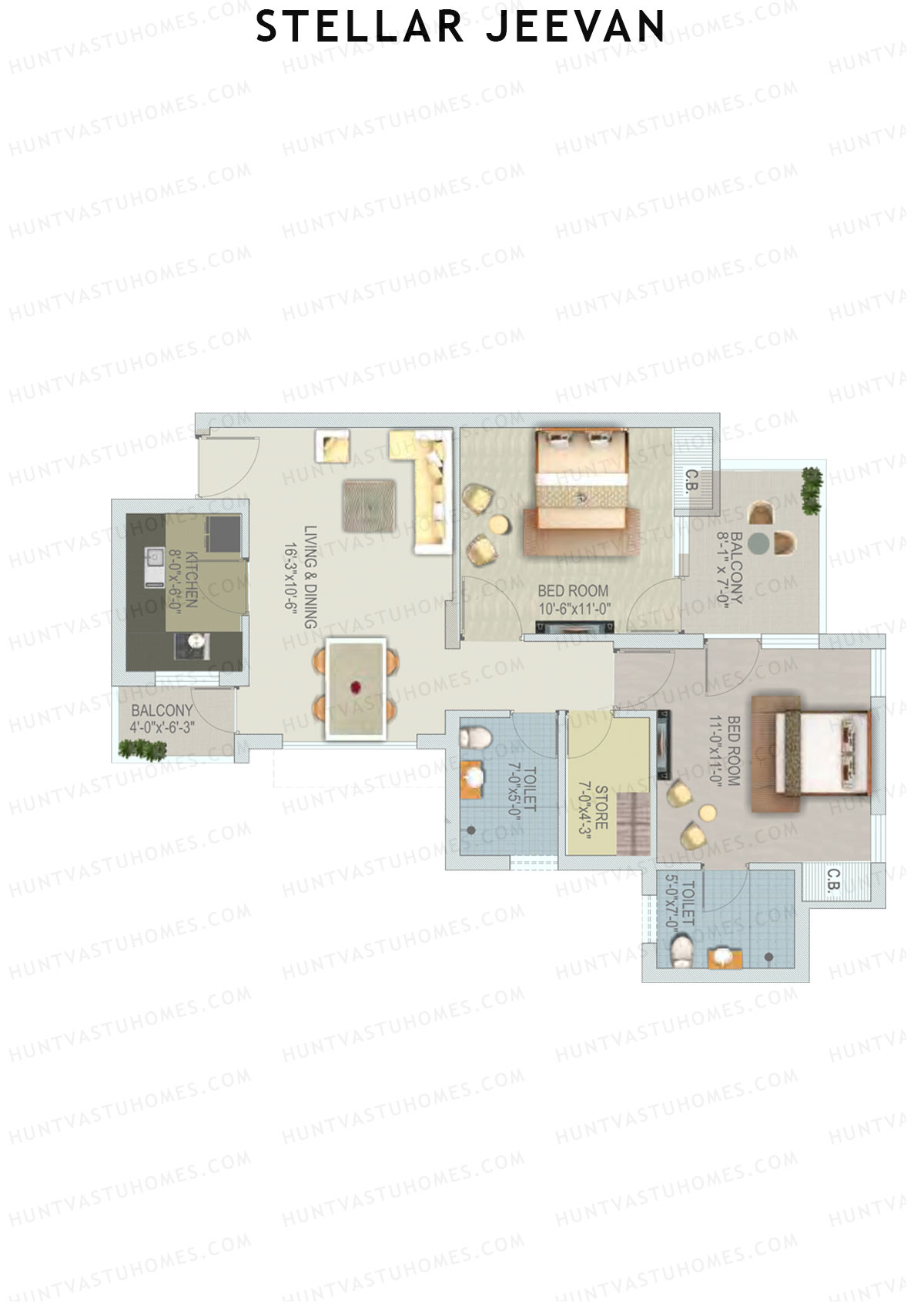 Stellar Jeevan Tower J Unit 2 Floor Plan