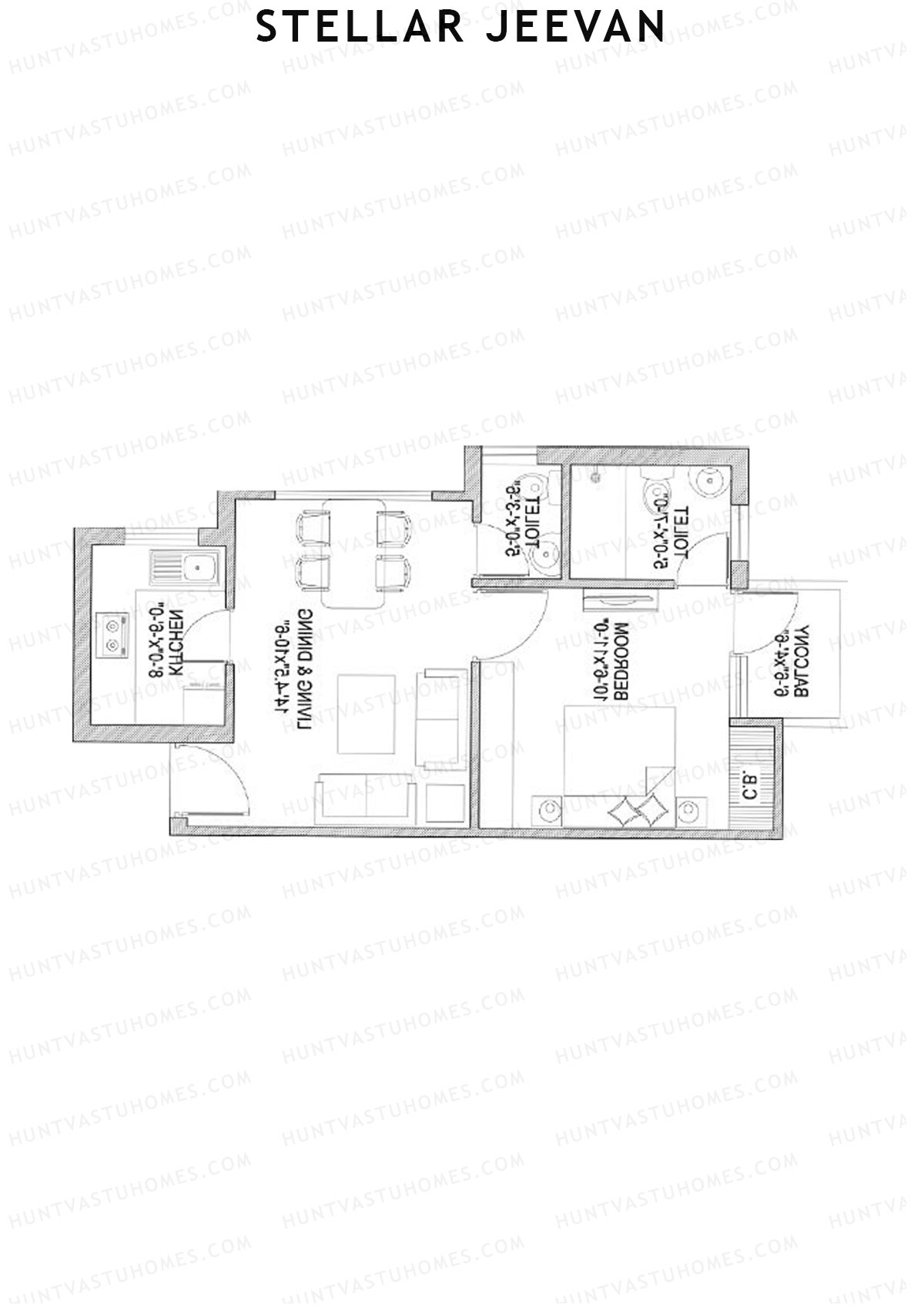 Stellar Jeevan Tower K Unit 1 (Type A) Floor Plan