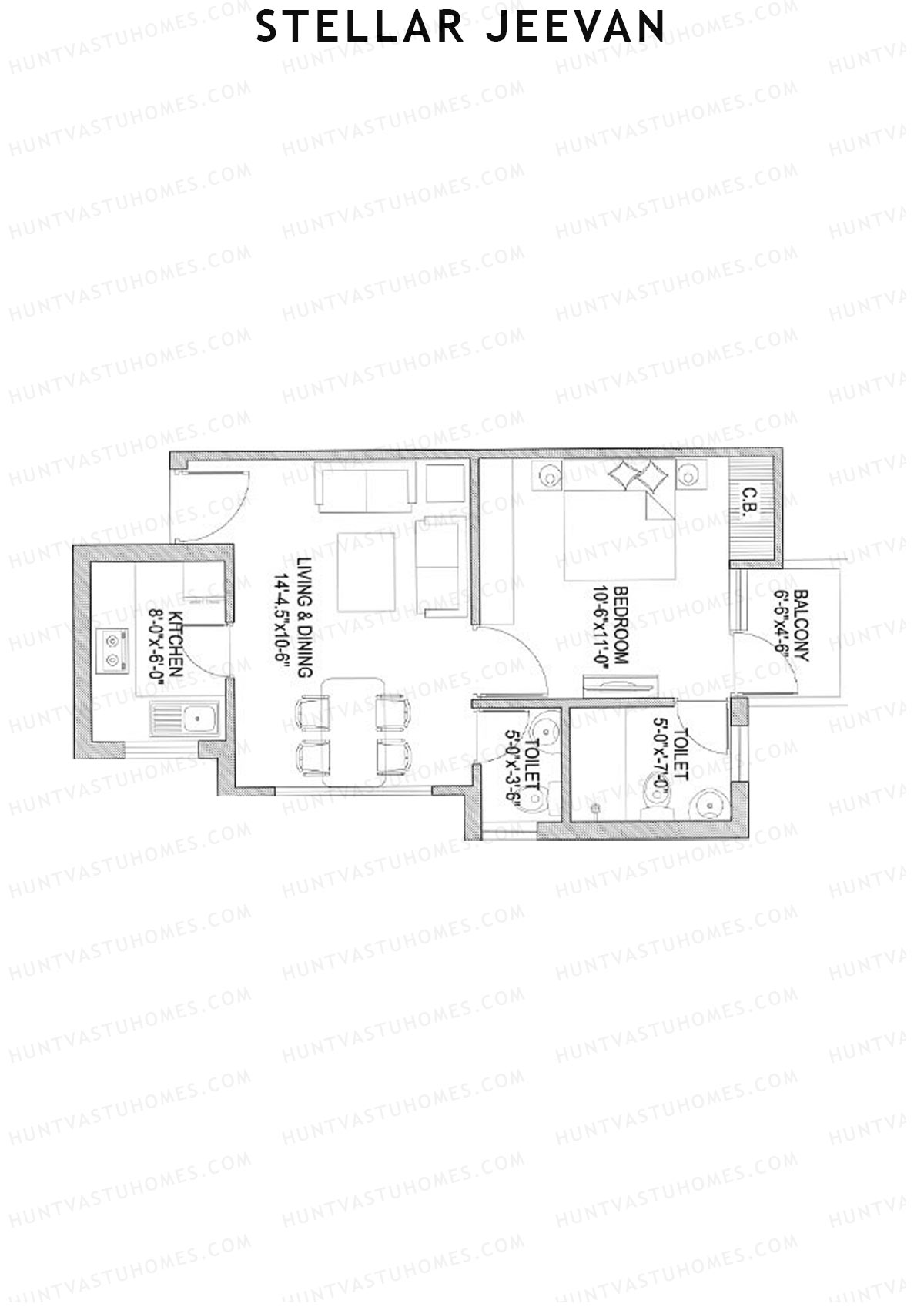 Stellar Jeevan Tower K Unit 2 (Type A) Floor Plan