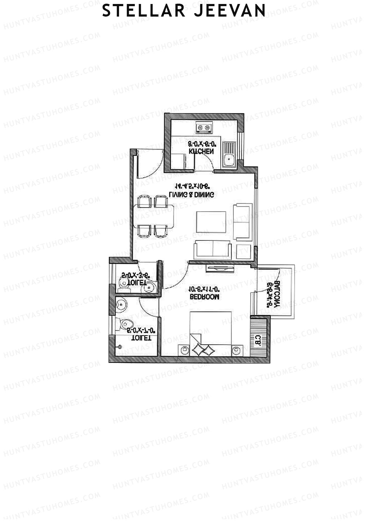 Stellar Jeevan Tower K Unit 3 (Type B) Floor Plan