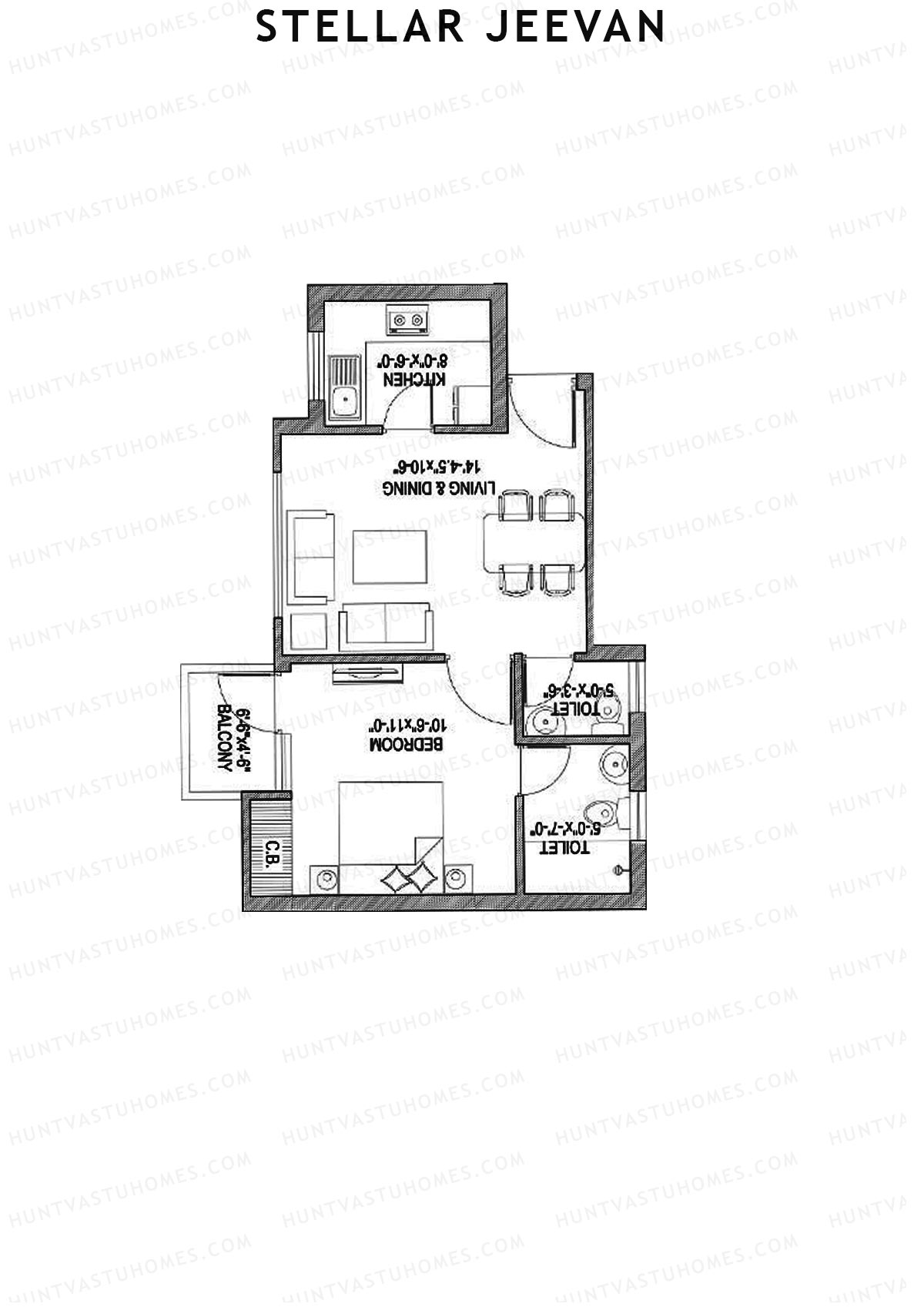 Stellar Jeevan Tower K Unit 4 (Type B) Floor Plan