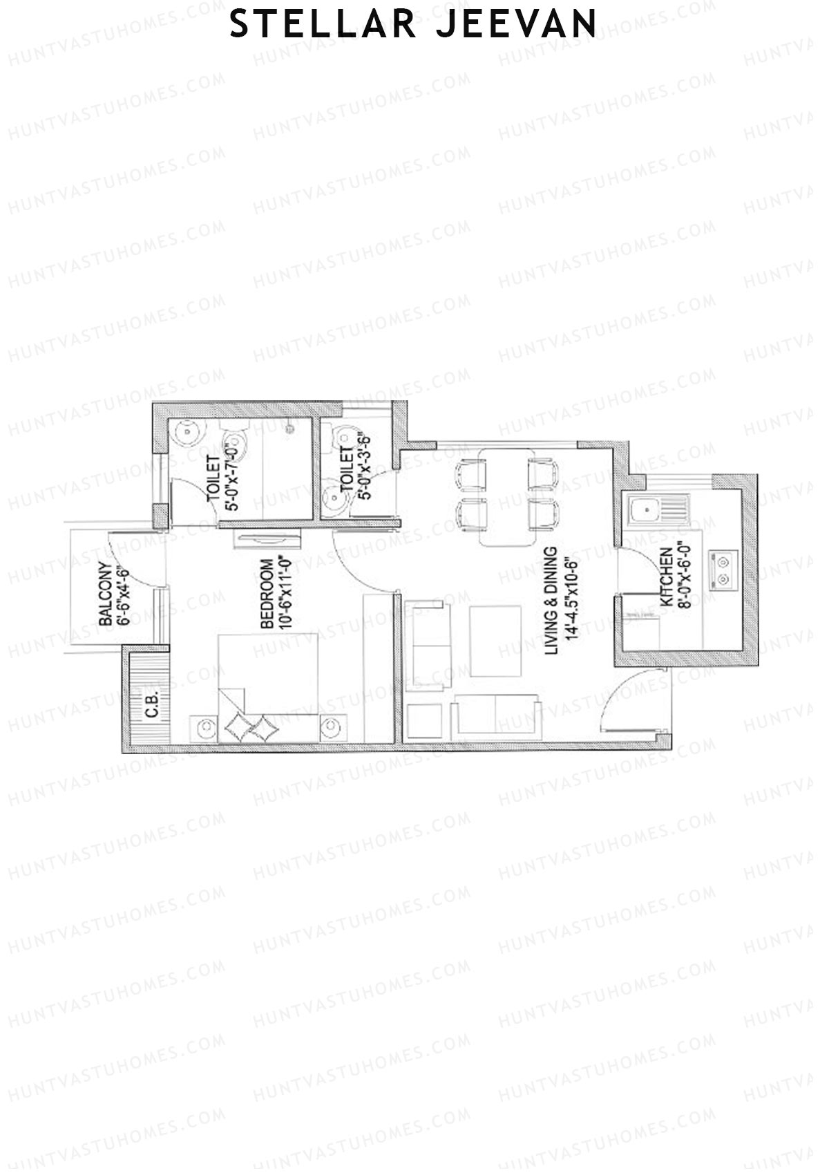 Stellar Jeevan Tower K Unit 6 (Type A) Floor Plan
