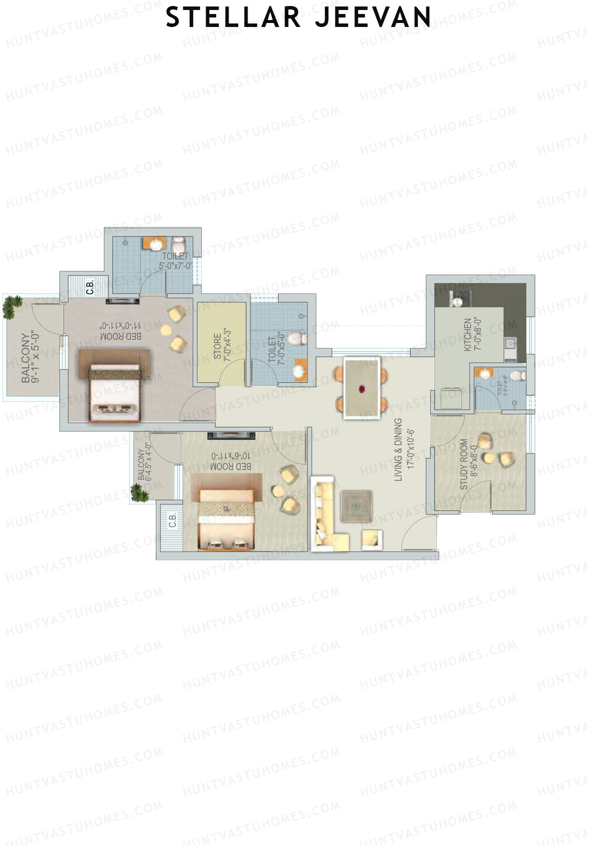 Stellar Jeevan Tower L Unit 6 Floor Plan
