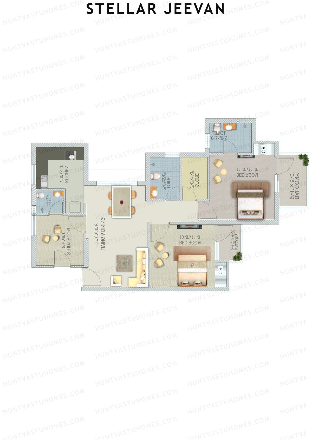 Stellar Jeevan Tower P Unit 1 Floor Plan