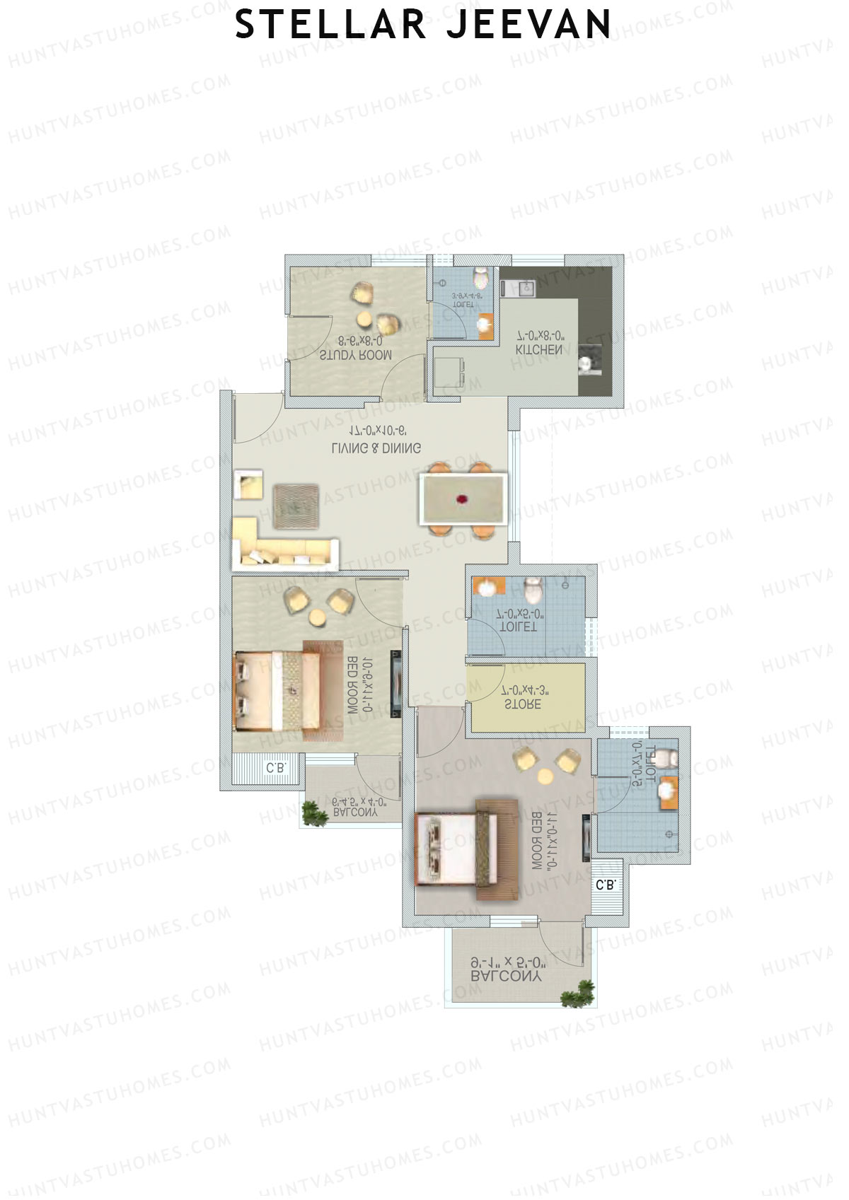 Stellar Jeevan Tower P Unit 3 Floor Plan