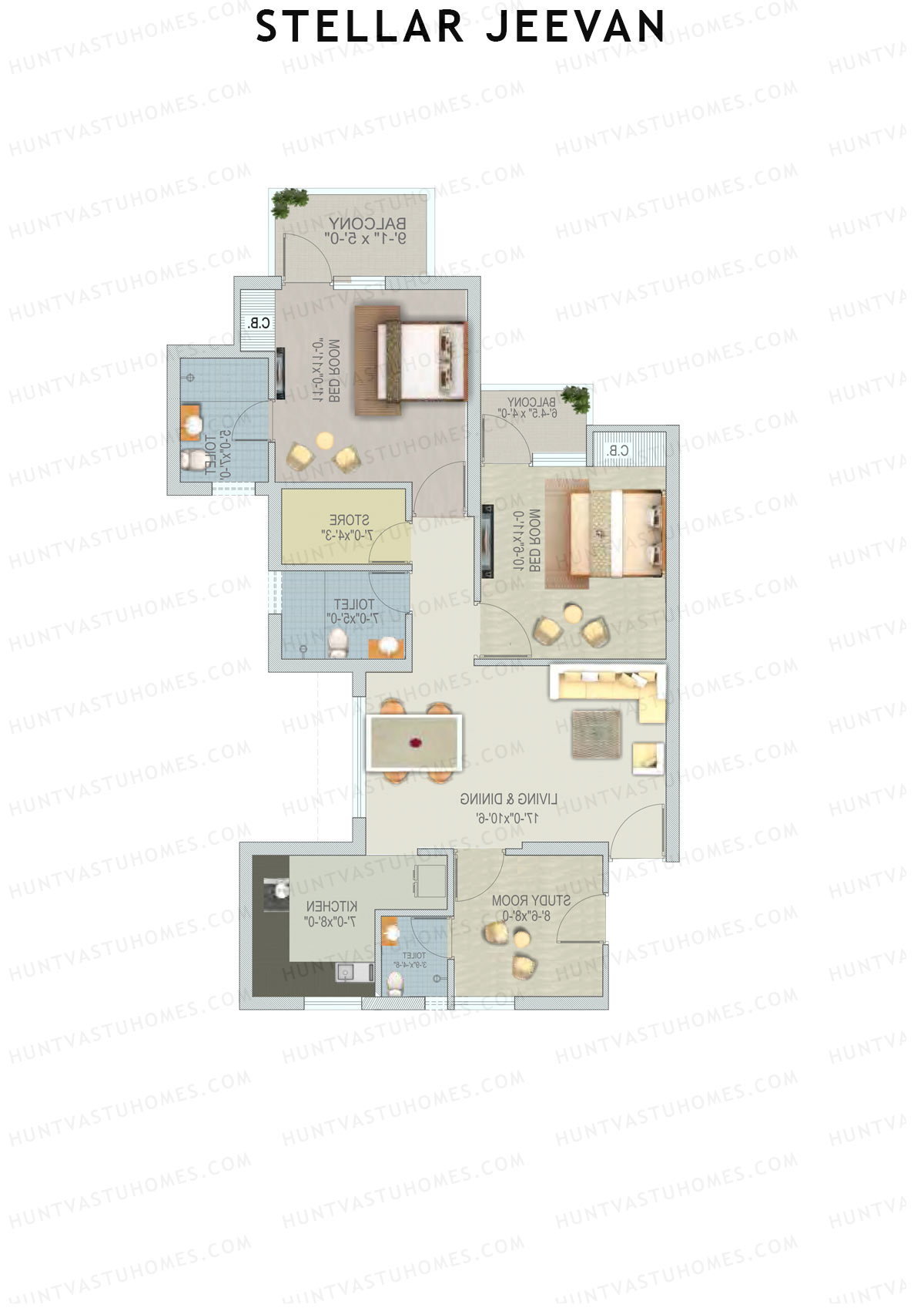 Stellar Jeevan Tower P Unit 7 Floor Plan