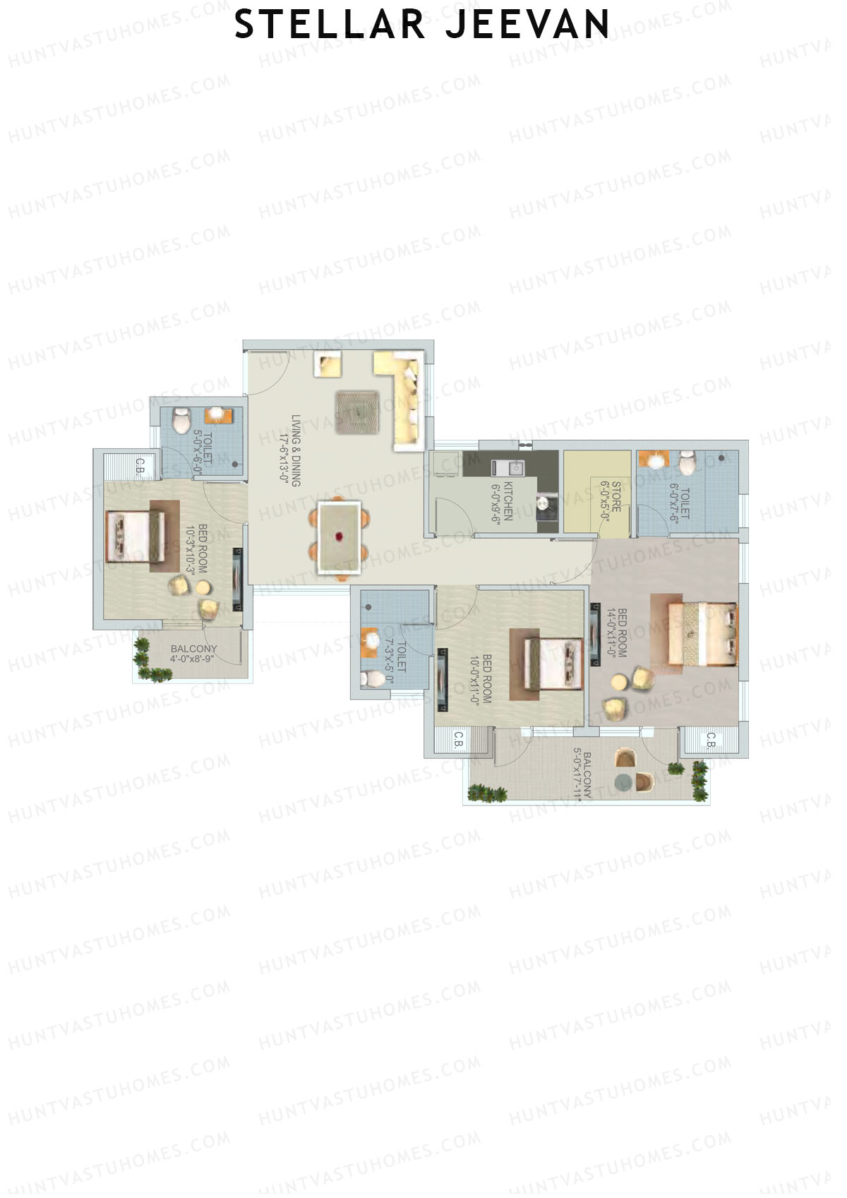 Stellar Jeevan Tower R Unit 2 Floor Plan