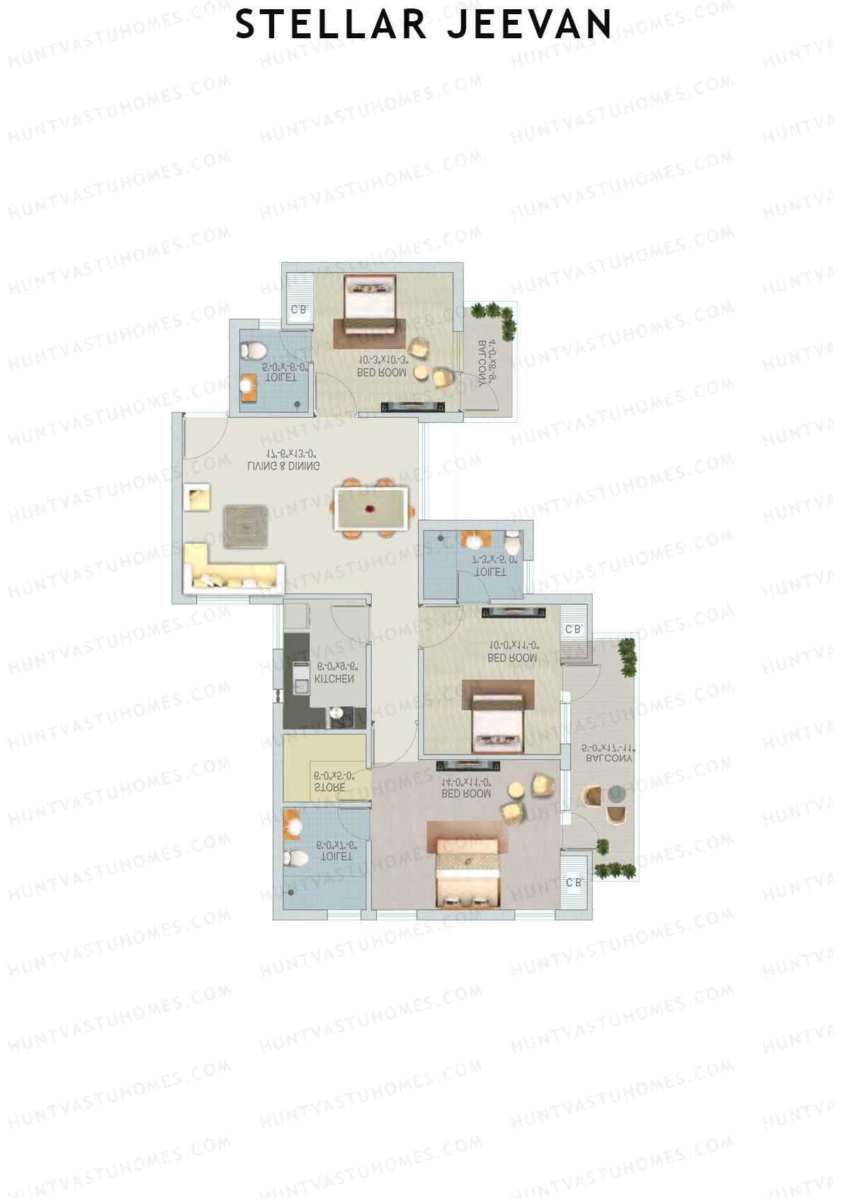 Stellar Jeevan Tower R Unit 3 Floor Plan