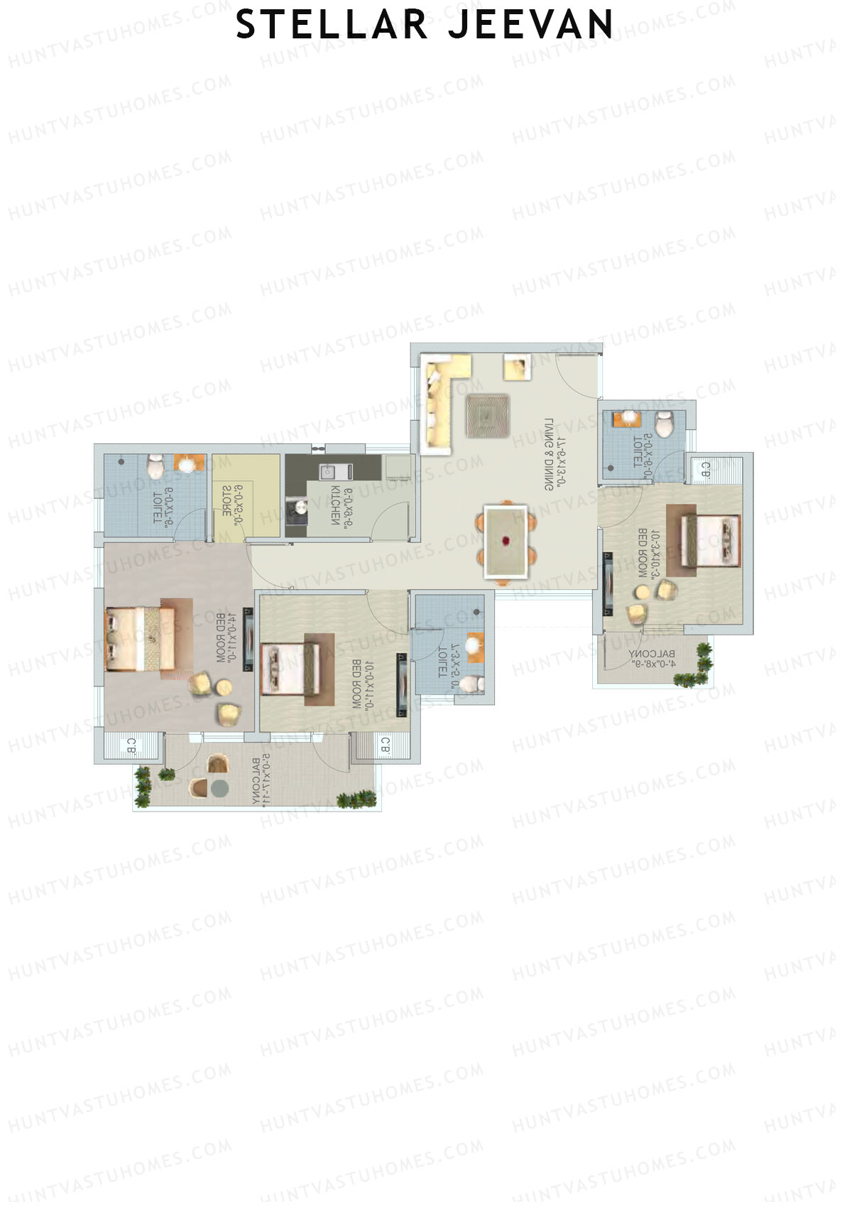 Stellar Jeevan Tower R Unit 5 Floor Plan