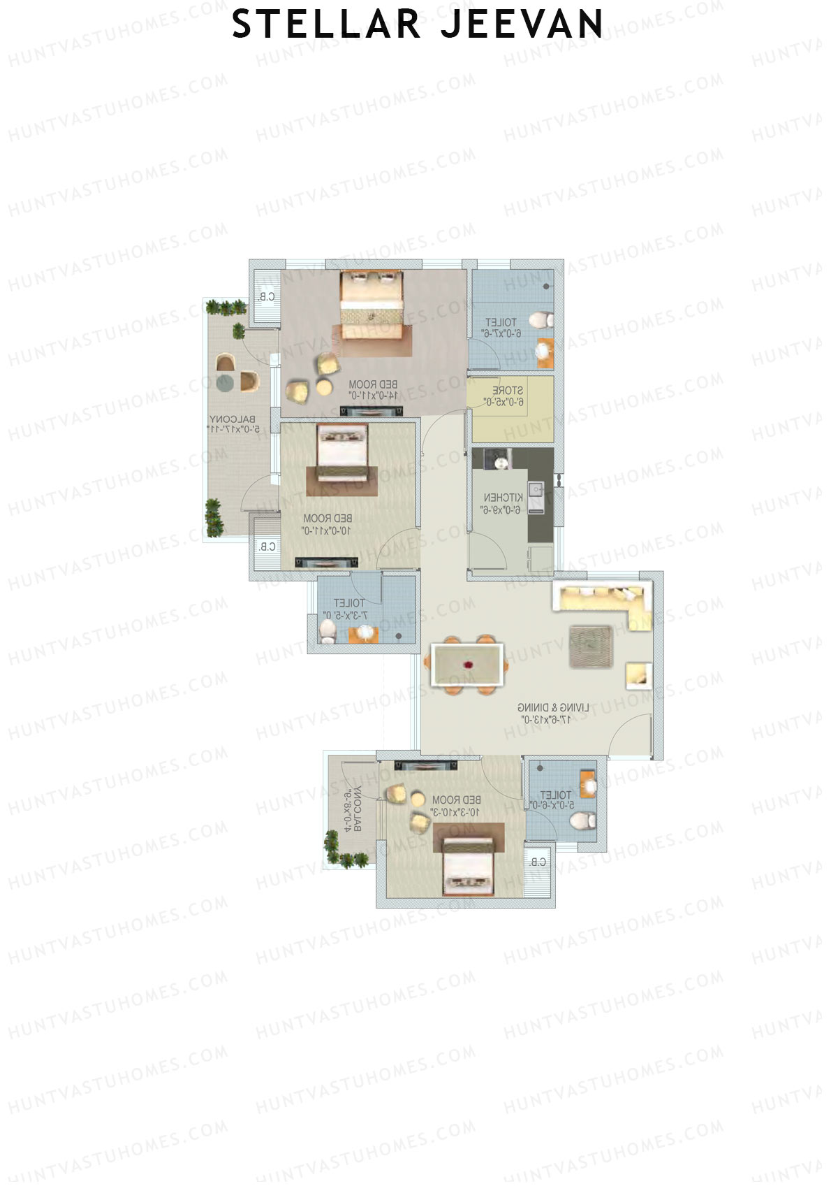 Stellar Jeevan Tower R Unit 7 Floor Plan