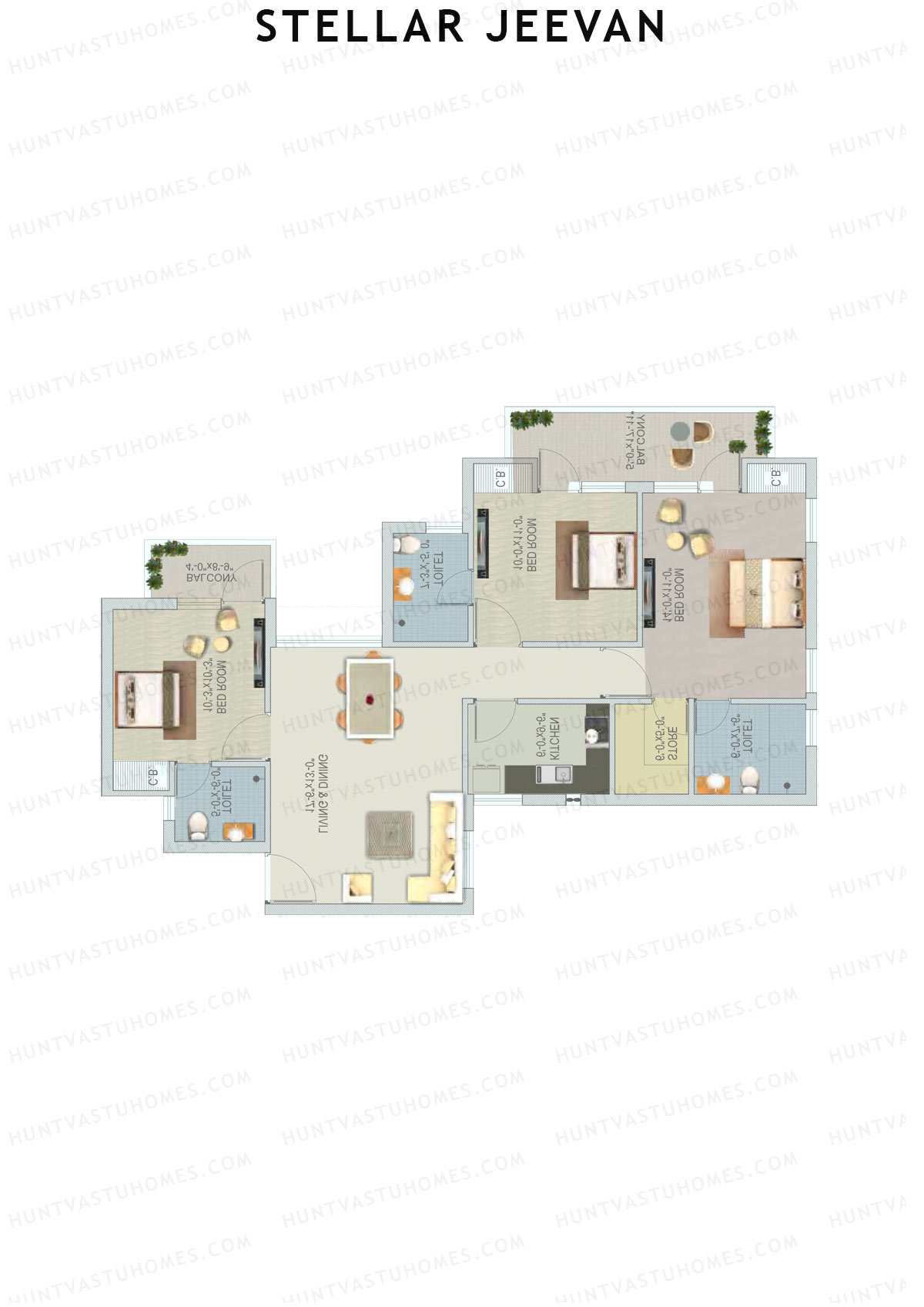 Stellar Jeevan Tower T Unit 1 Floor Plan
