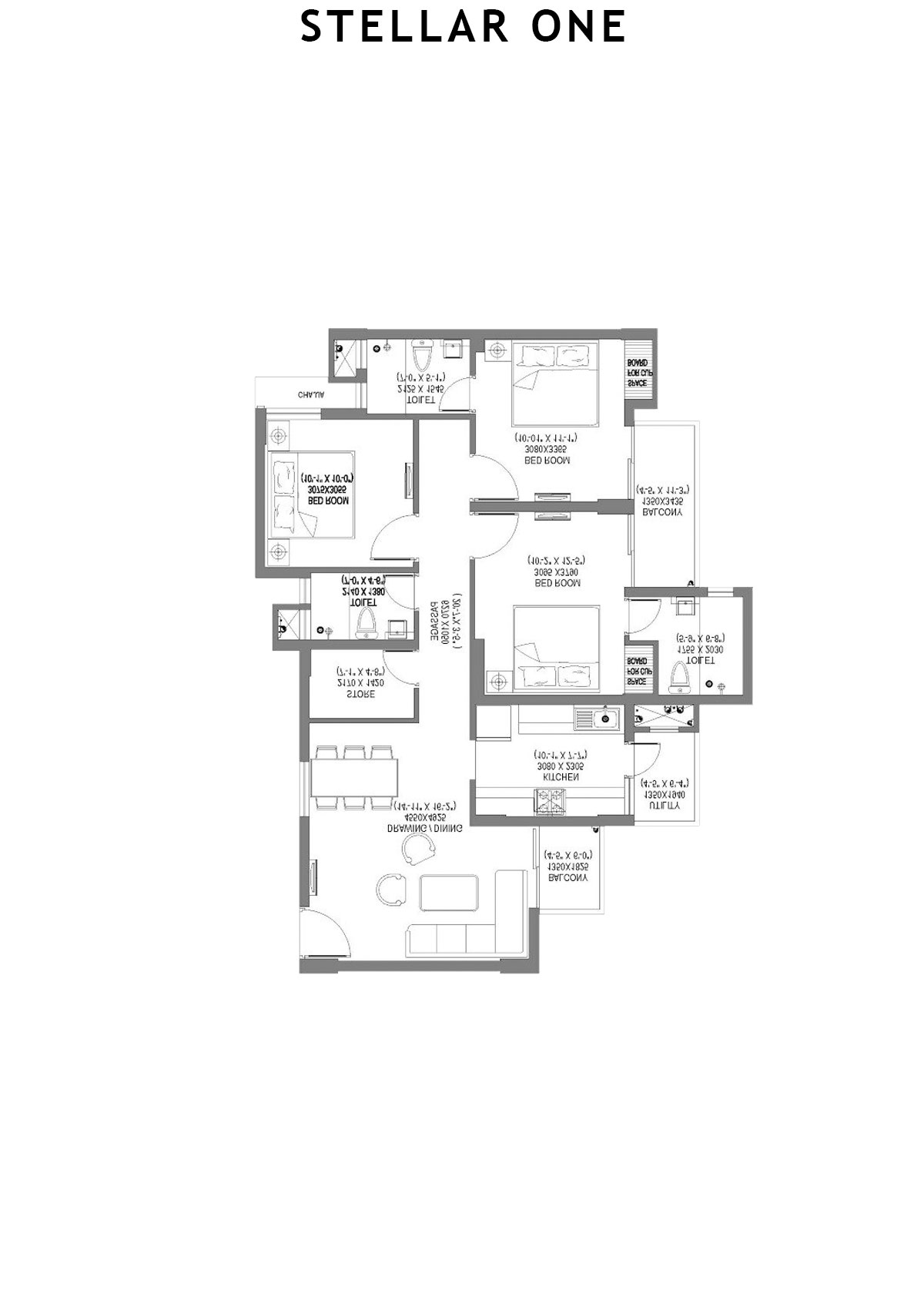 Stellar One Block F Unit 1 Floor Plan