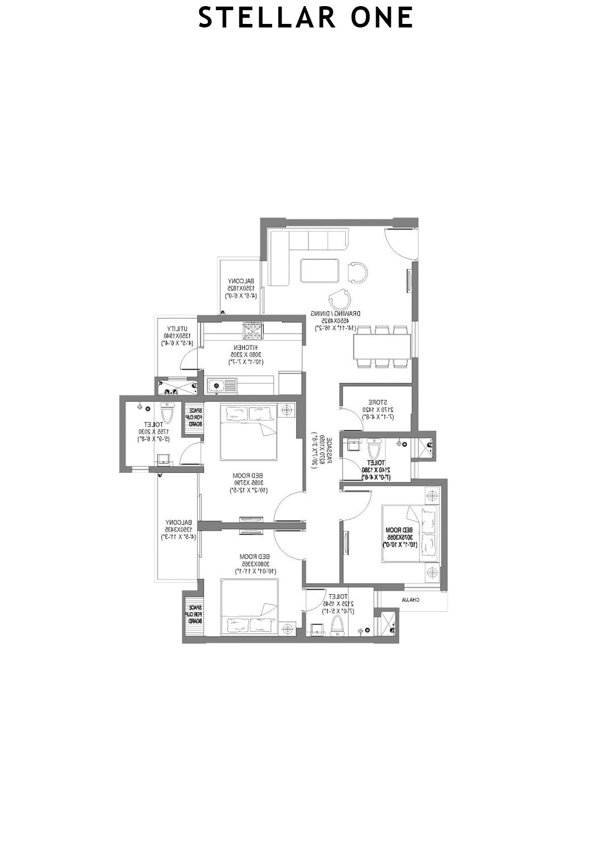 Stellar One Block F Unit 5 Floor Plan