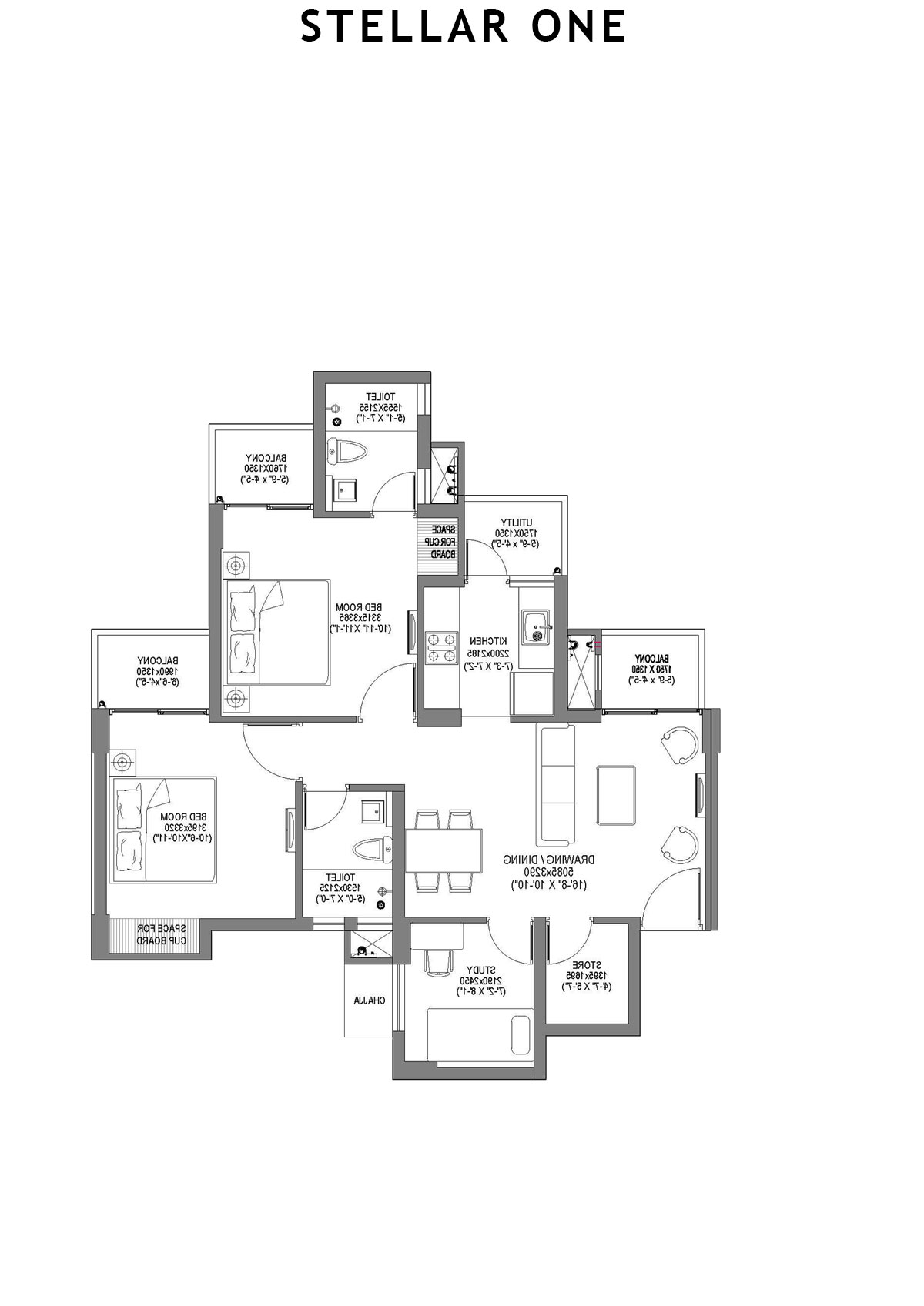 Stellar One Block J Unit 1 Floor Plan