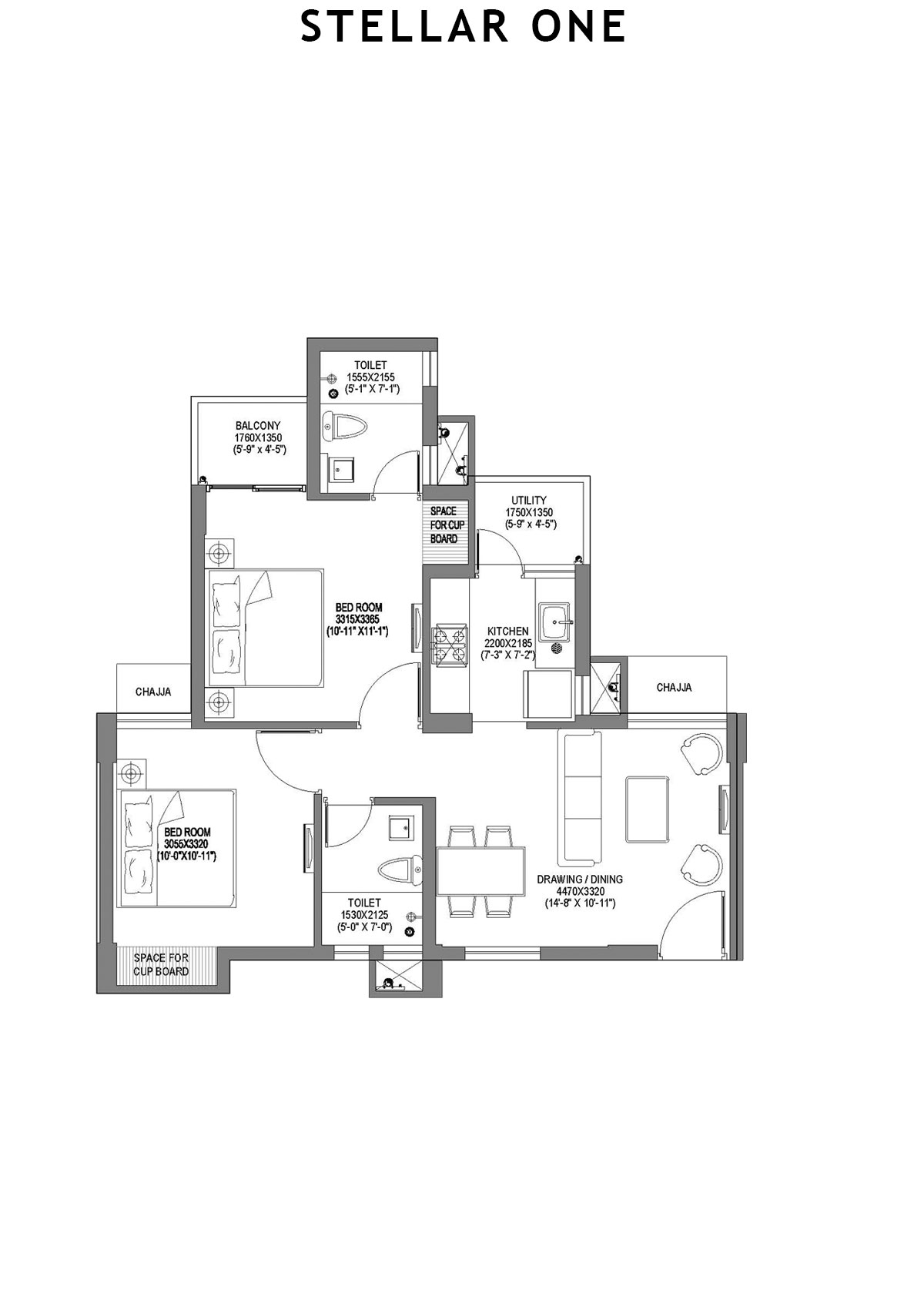 Stellar One Block K Unit 5 Floor Plan