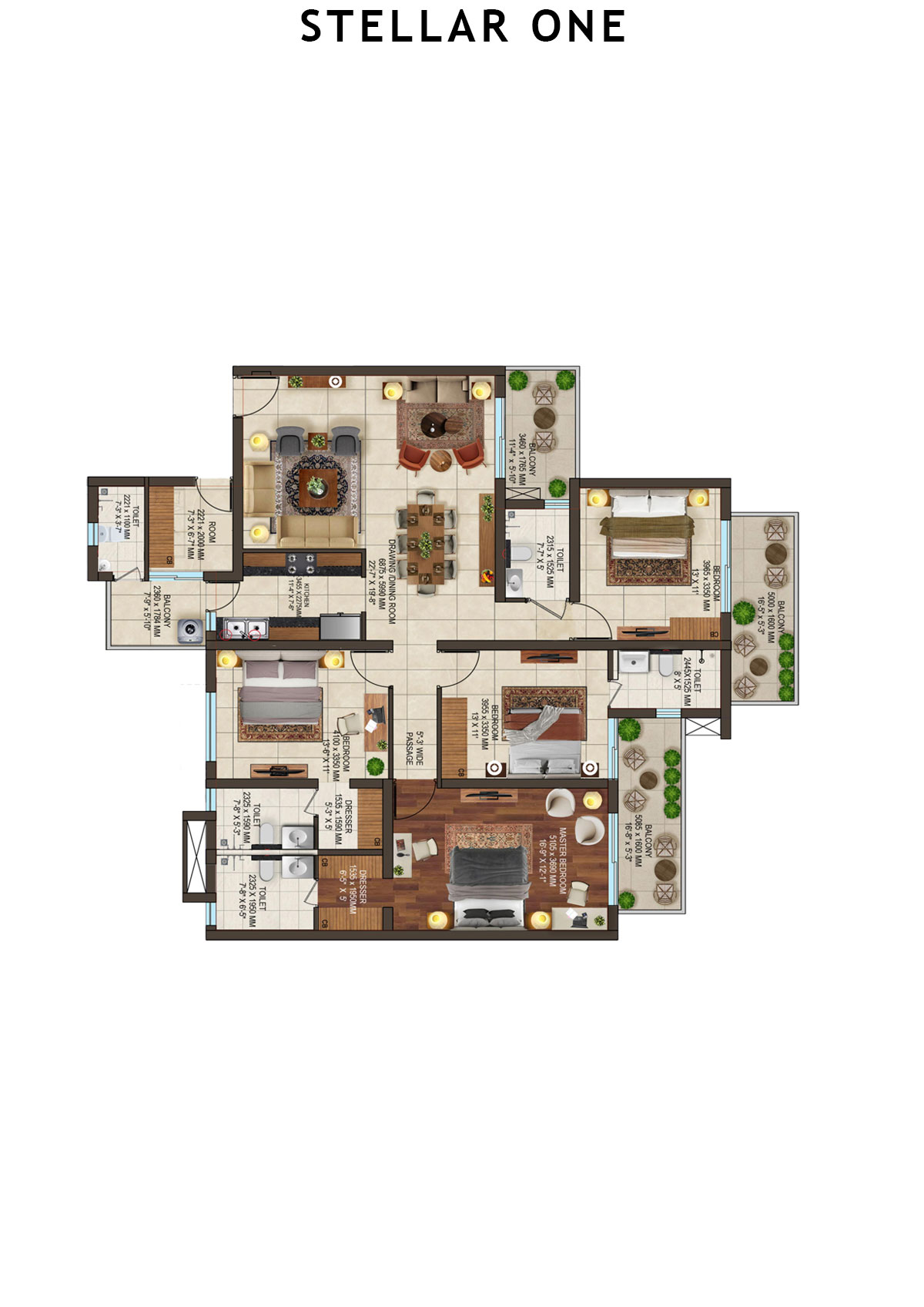 Stellar One Block P Unit 3 Floor Plan