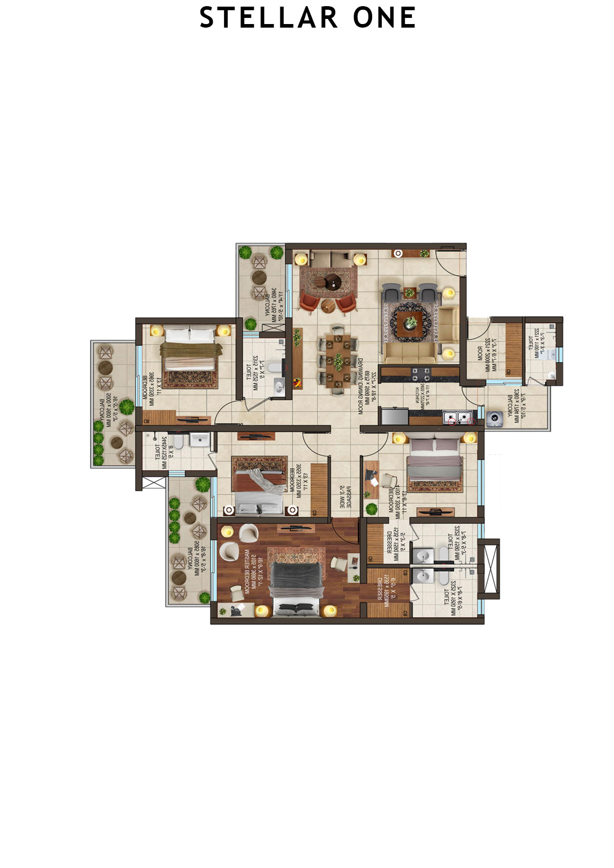 Stellar One Block P Unit 4 Floor Plan