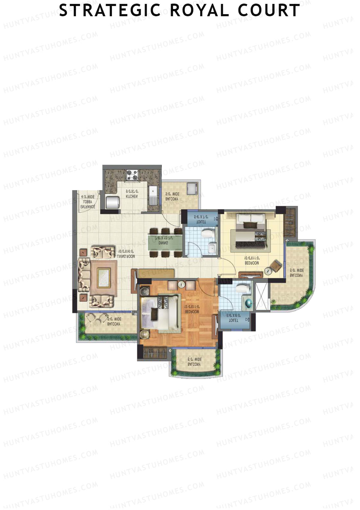 Strategic Royal Court Tower B Unit 3 Floor Plan