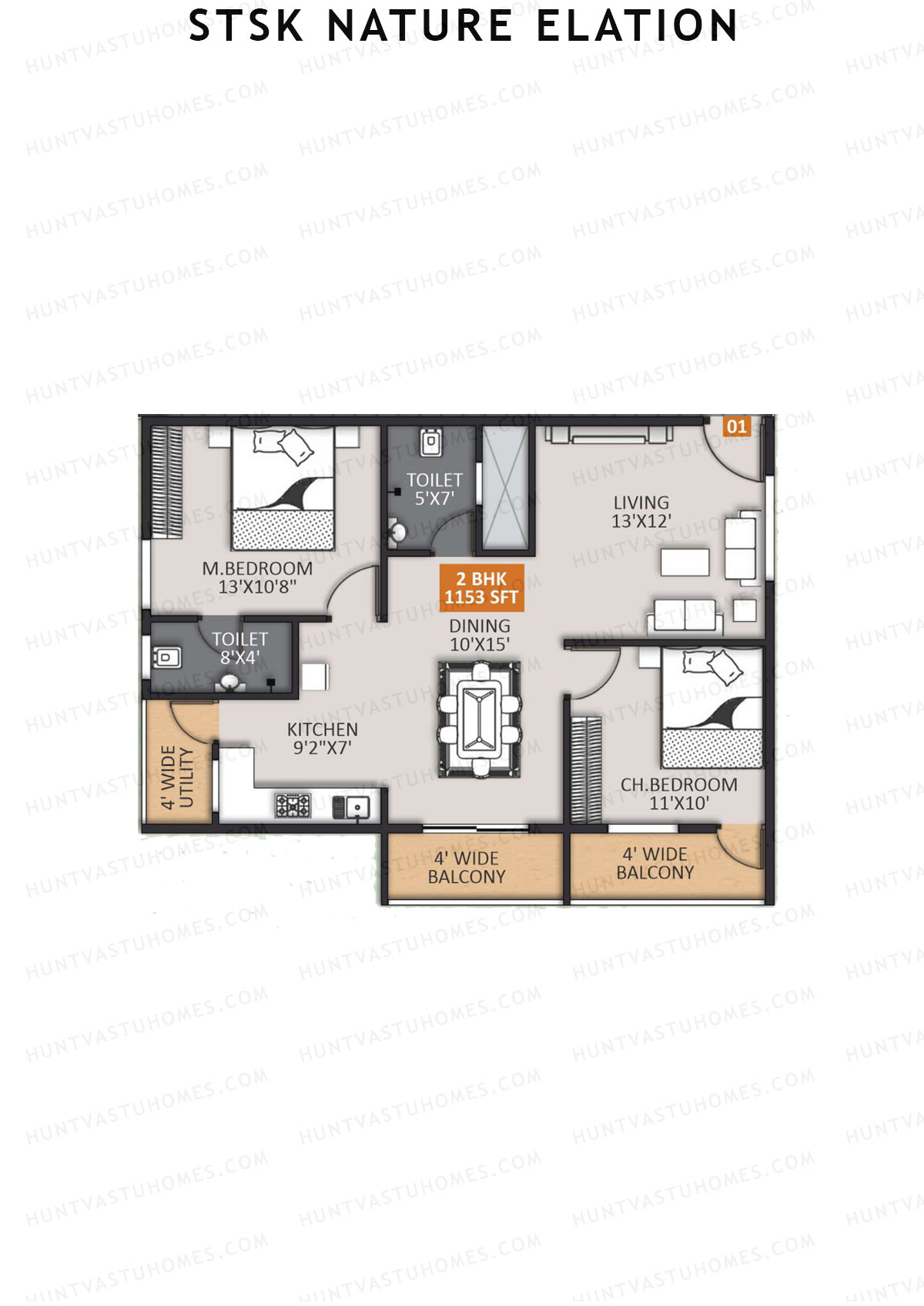 STSK Nature Elation Block A Unit 1 Floor Plan