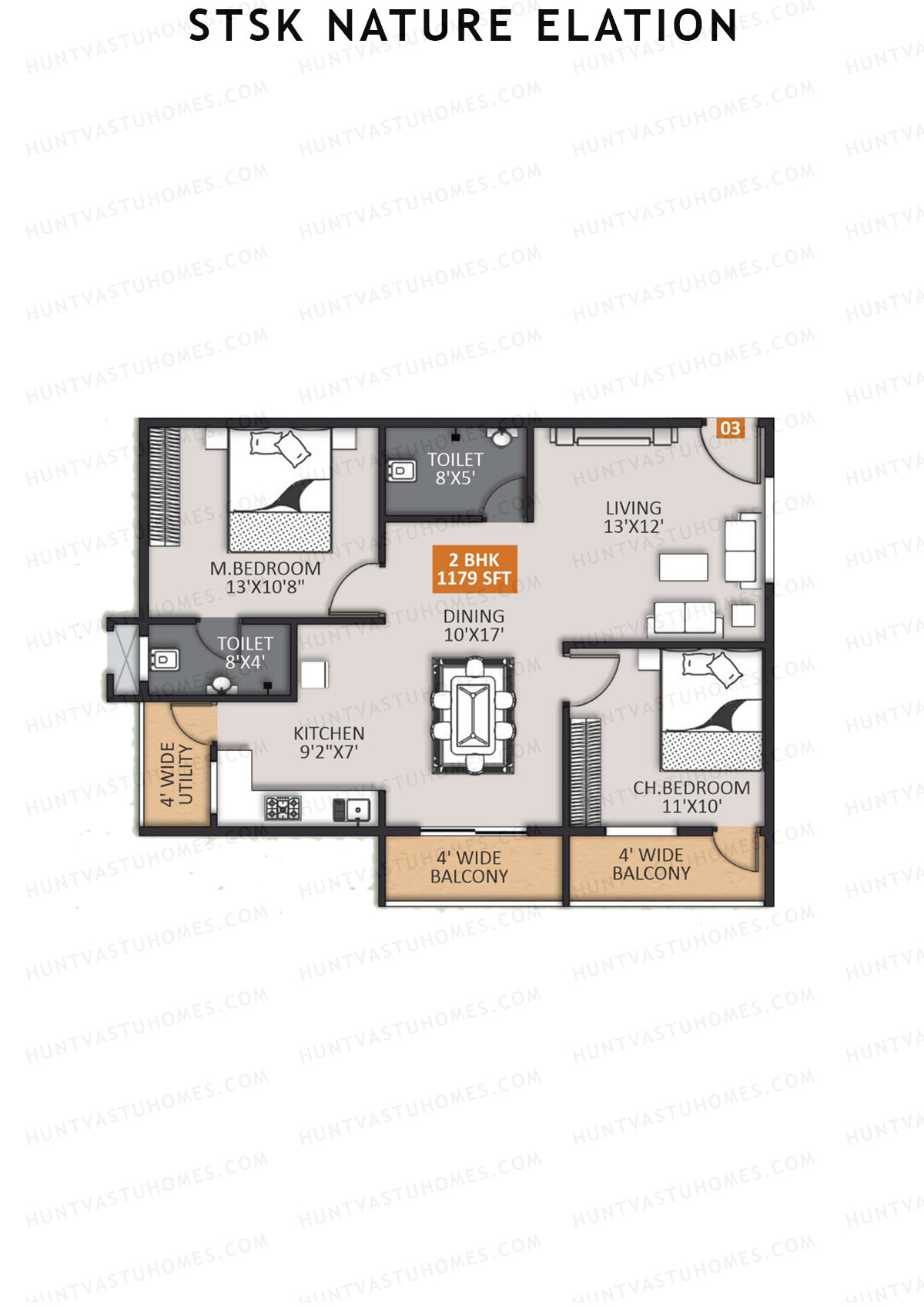 STSK Nature Elation Block A Unit 3 Floor Plan