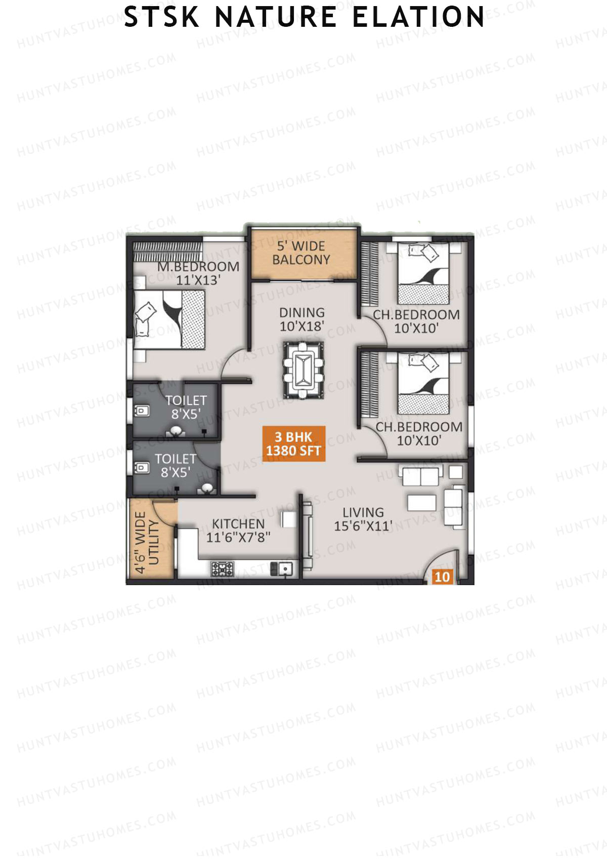 STSK Nature Elation Block B Unit 13 Floor Plan