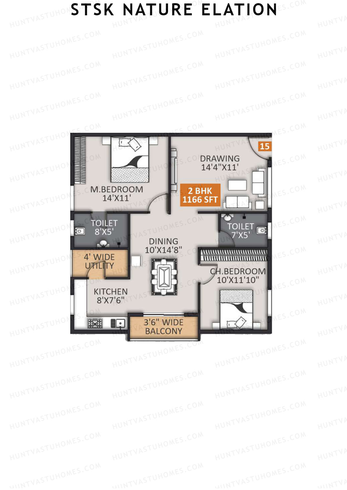 STSK Nature Elation Block B Unit 15 Floor Plan