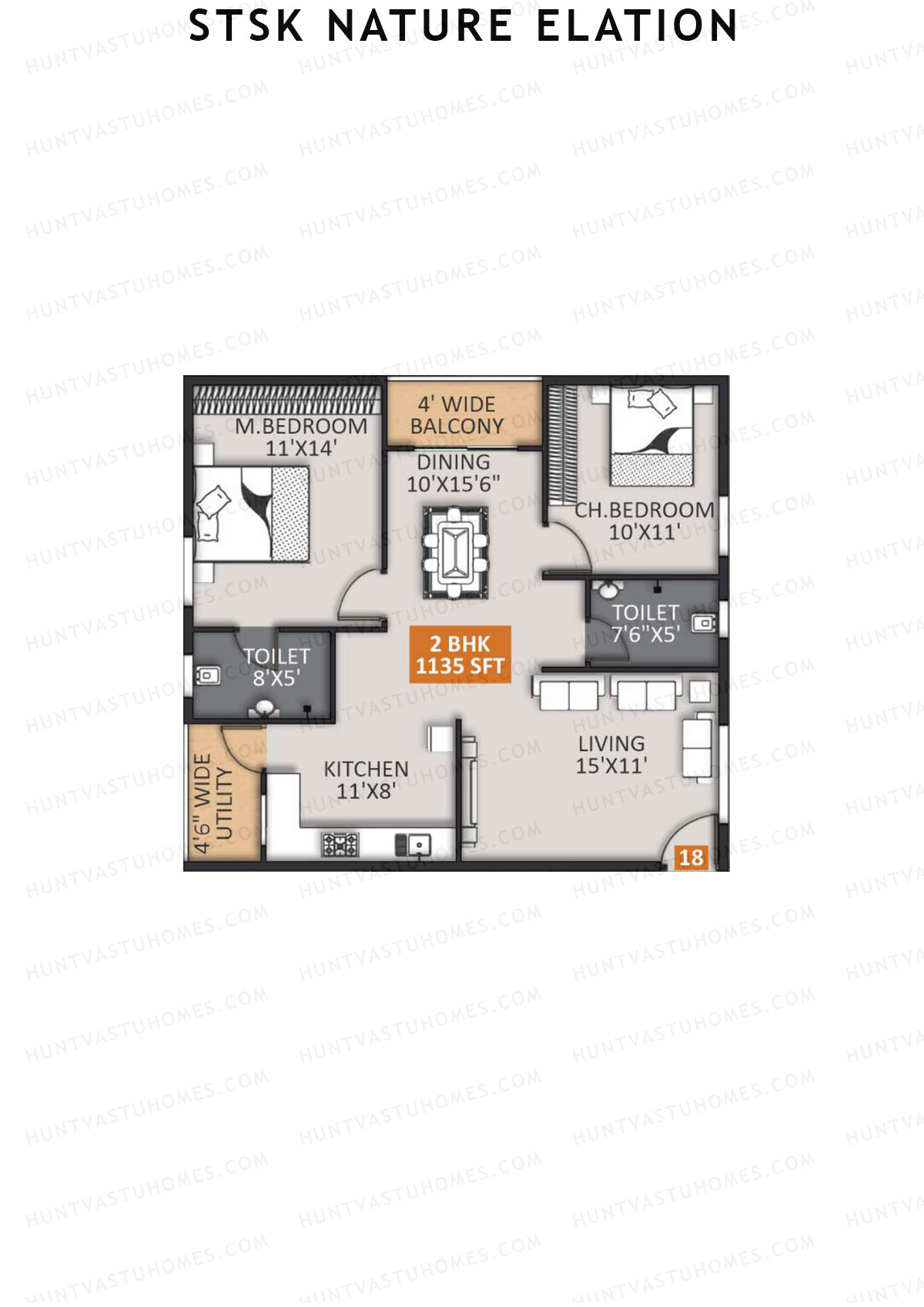 STSK Nature Elation Block B Unit 18 Floor Plan