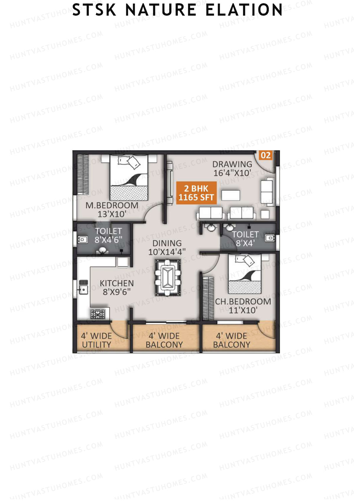 STSK Nature Elation Block B Unit 2 Floor Plan