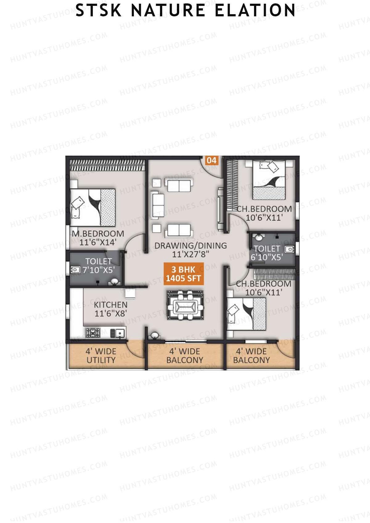STSK Nature Elation Block B Unit 4 Floor Plan