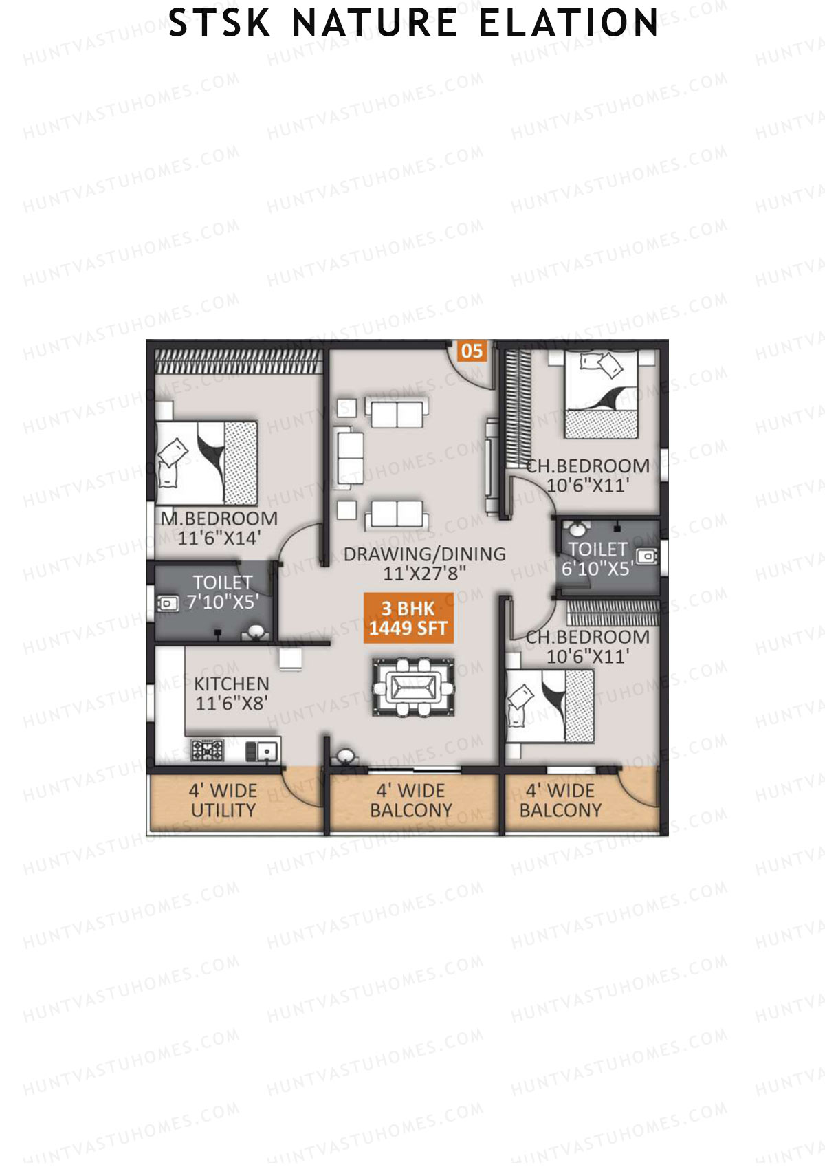 STSK Nature Elation Block B Unit 6 Floor Plan