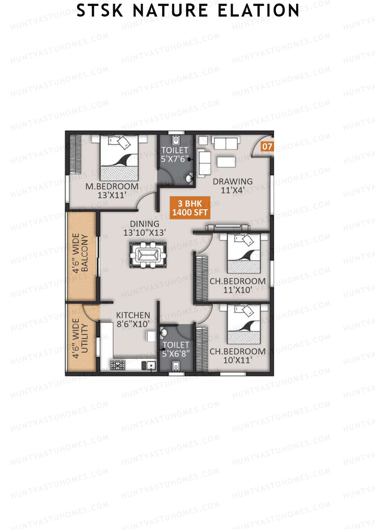 STSK Nature Elation Block B Unit 8 Floor Plan